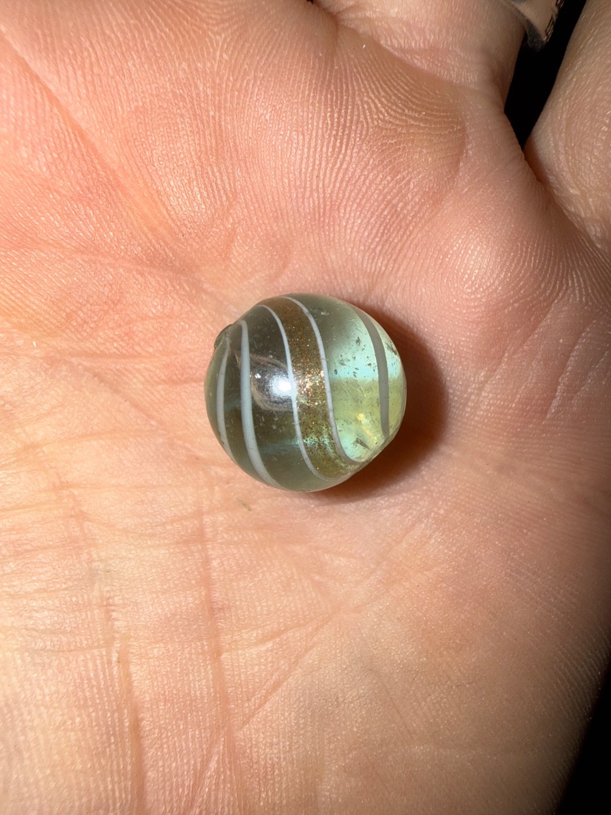 Antique German Banded Lutz Marble