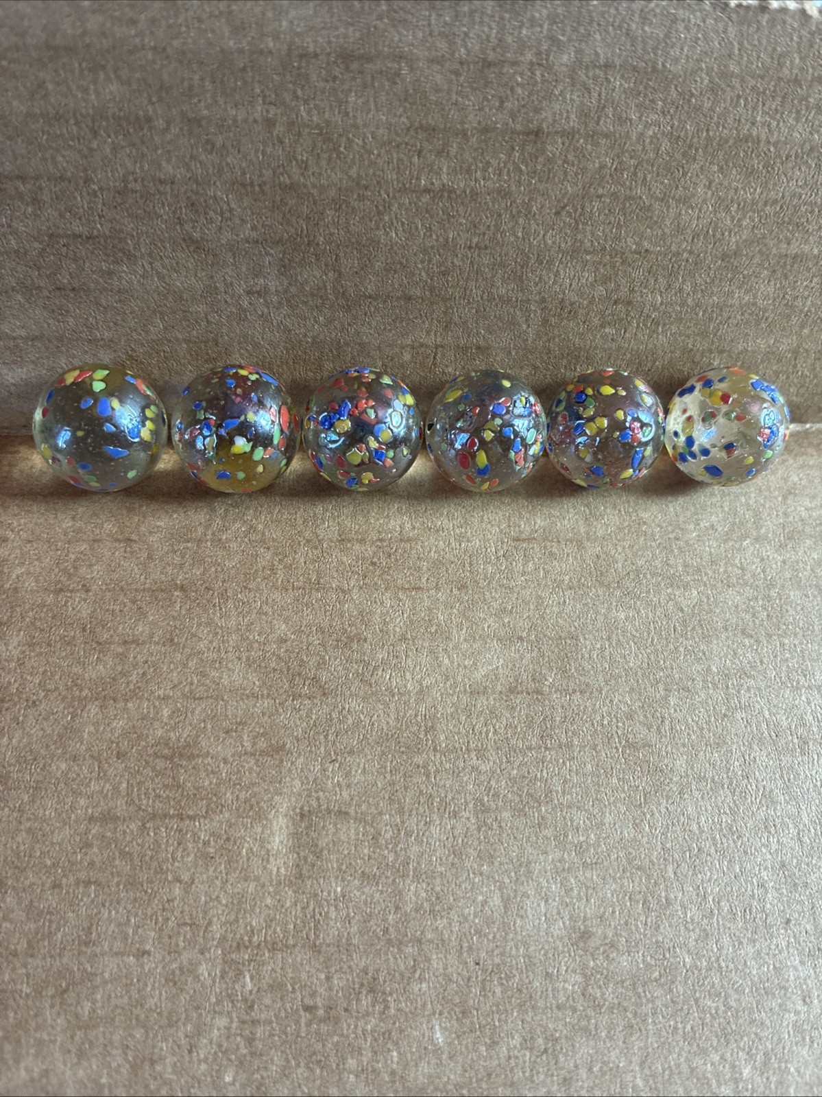 transparent matte with multicolor mosaic large Swirl Vintage Marble