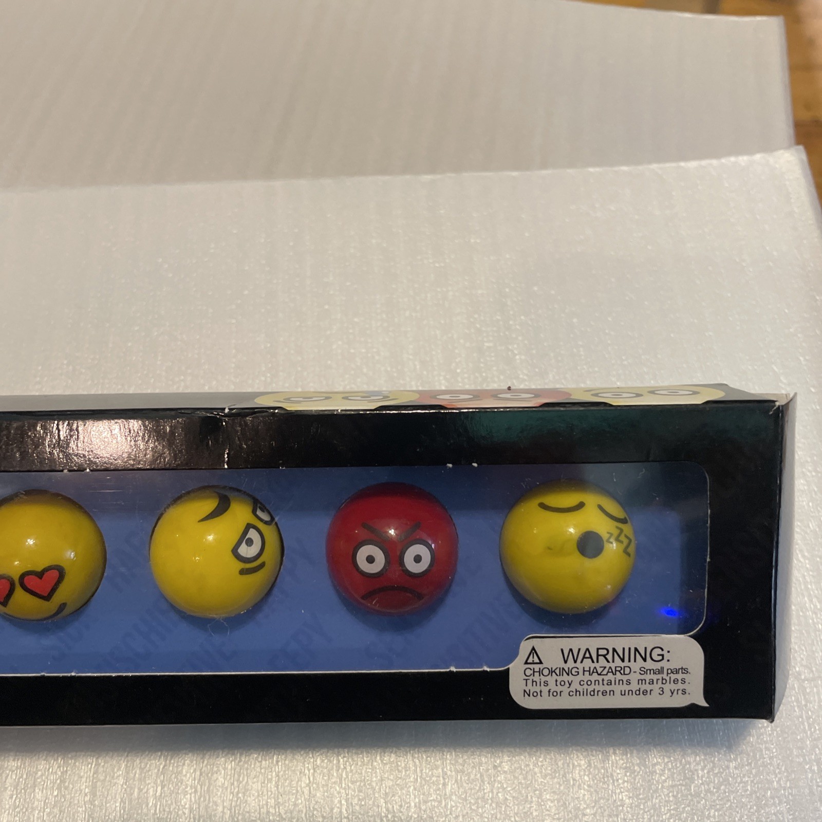 Emoji Glass Marbles Lot Of 6 Moody Marbles HTF Measure About 1” Diameter- NEW