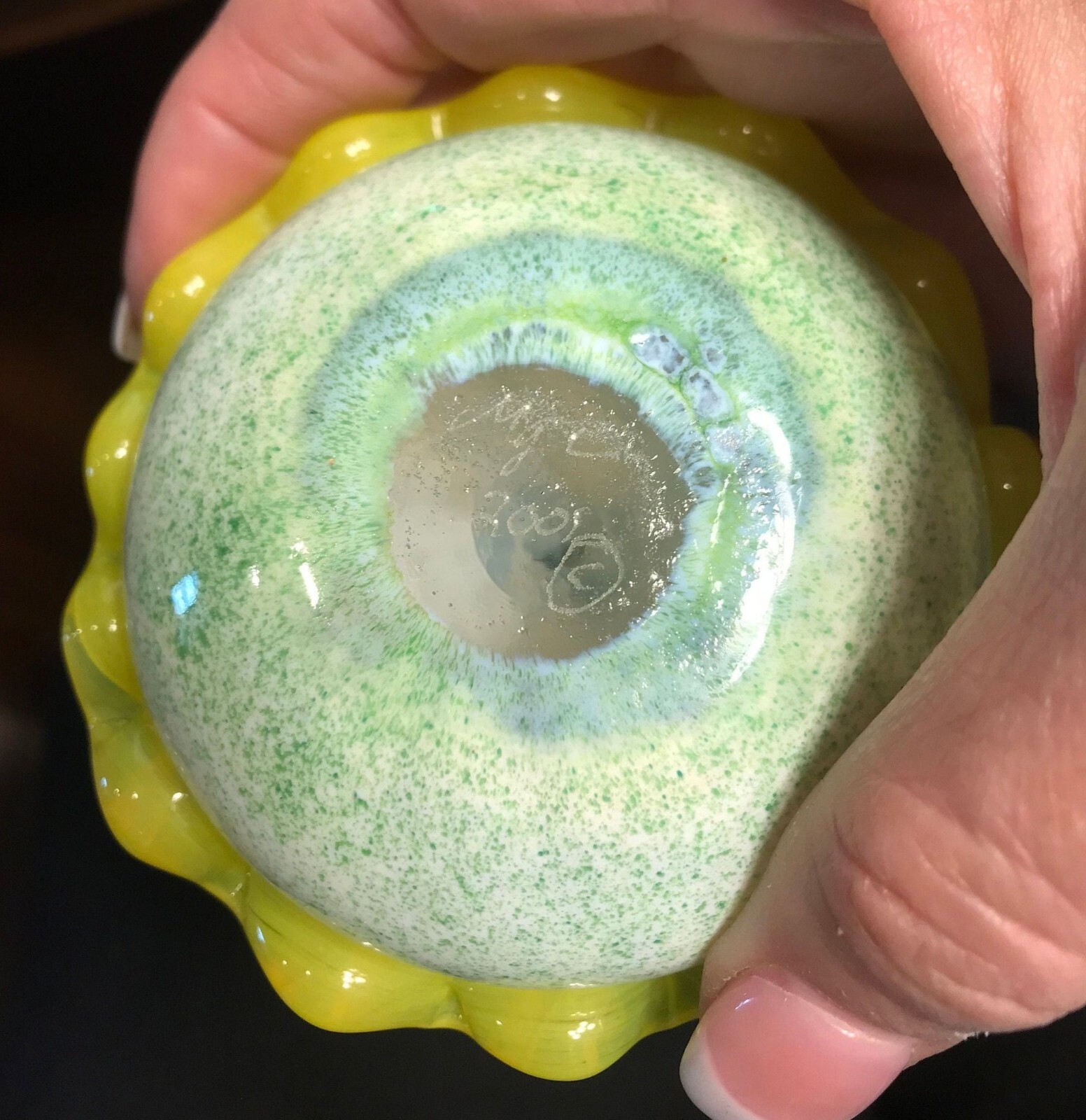 Art Glass Lemon Tart, Handmade Art Glass Fancy Deserts, Glass Petit Four, Signed