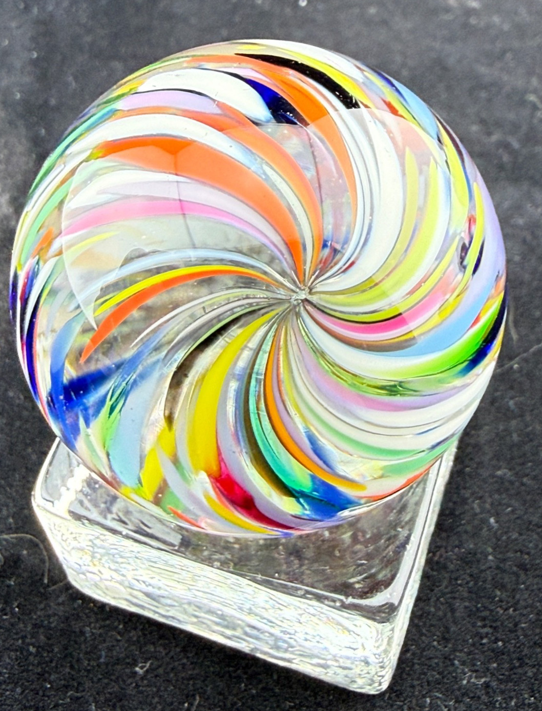 Steve Davis signed 04 1.48″ Multi Colored Swirl Marble NM