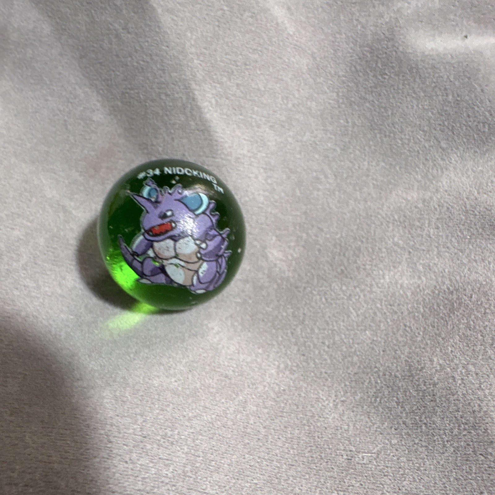 Pokemon #34 Nidoking Character Printed Glass Marble Machine 1999