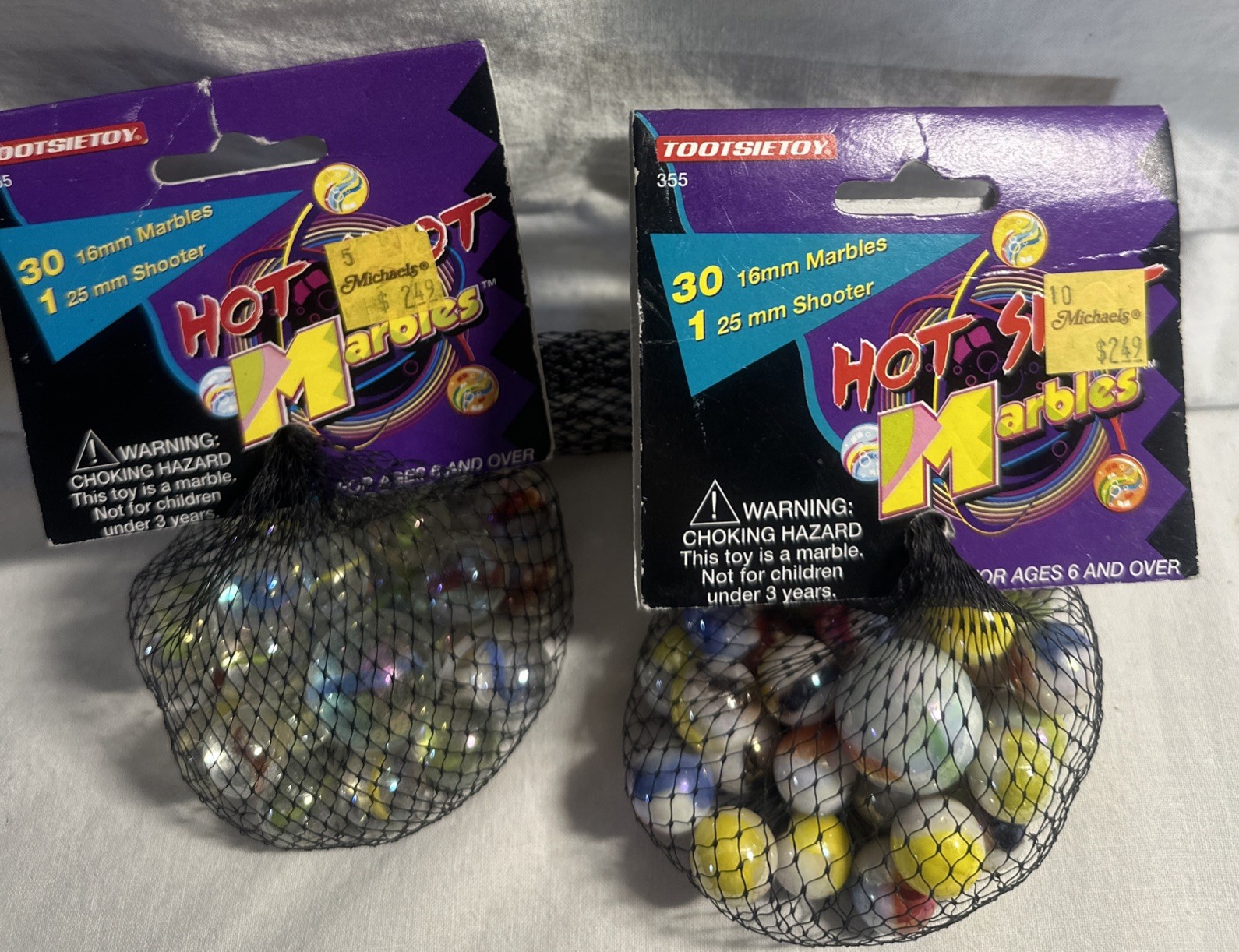 Tootsie Toy Hot Shot LOT OF 2 Vintage Shooter Marbles 6 25mm Shooters & 30 16mm