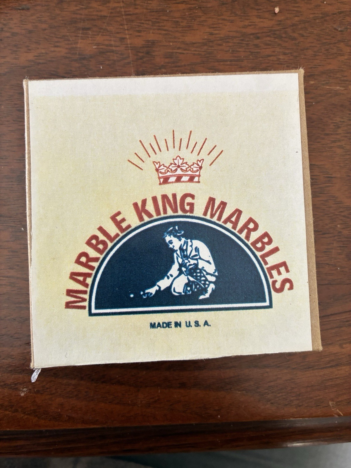 Vintage Marble King Red Wasp Bengal Tiger Marbles With Original Box