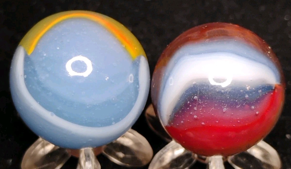 .64″-.61″ VINTAGE PELTIER MARBLES LOT🔥 RARE TOYS- NM+/-