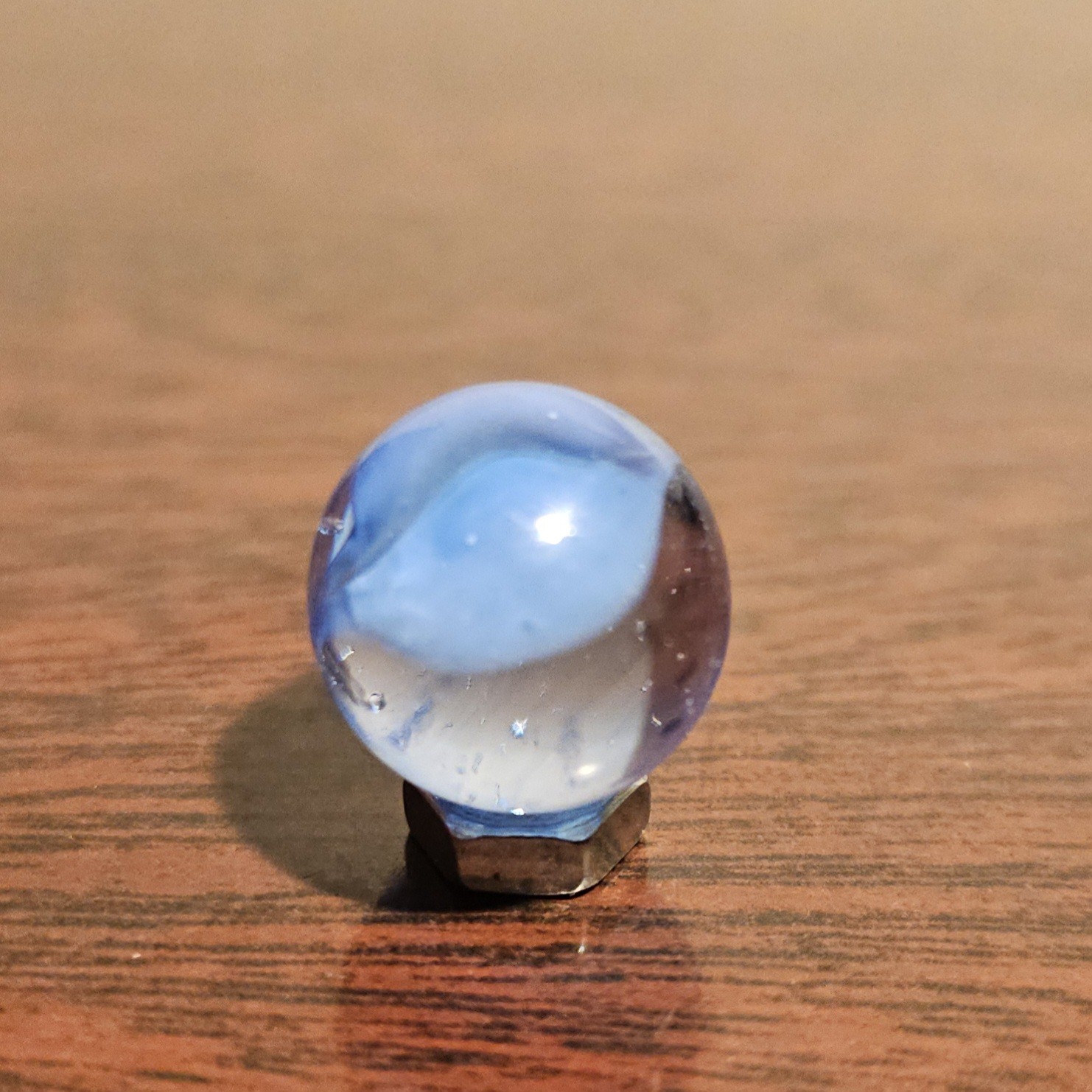 Vintage CE Bogard 4-Lobe Collapsed Floppy Hybrid Blue Clear O.593″ Marble