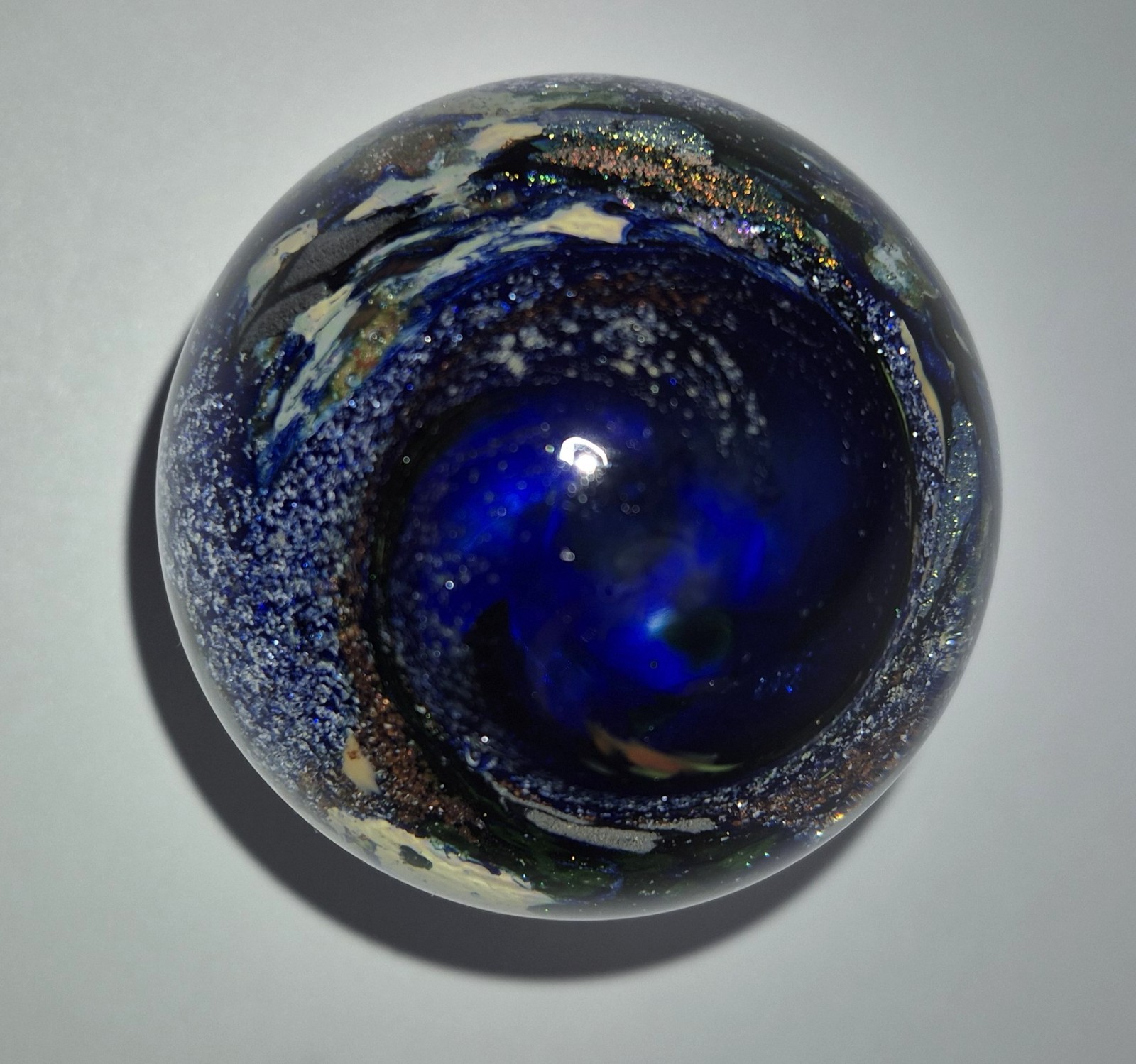 Large 2.20″ Hand Made Dichroic Art Glass Marble 1592