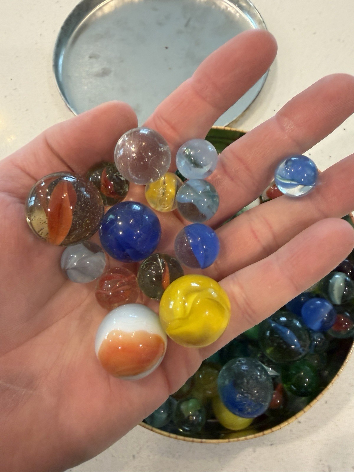 Estate Unsearched Lot Bundle of Vintage Glass Marbles Collection