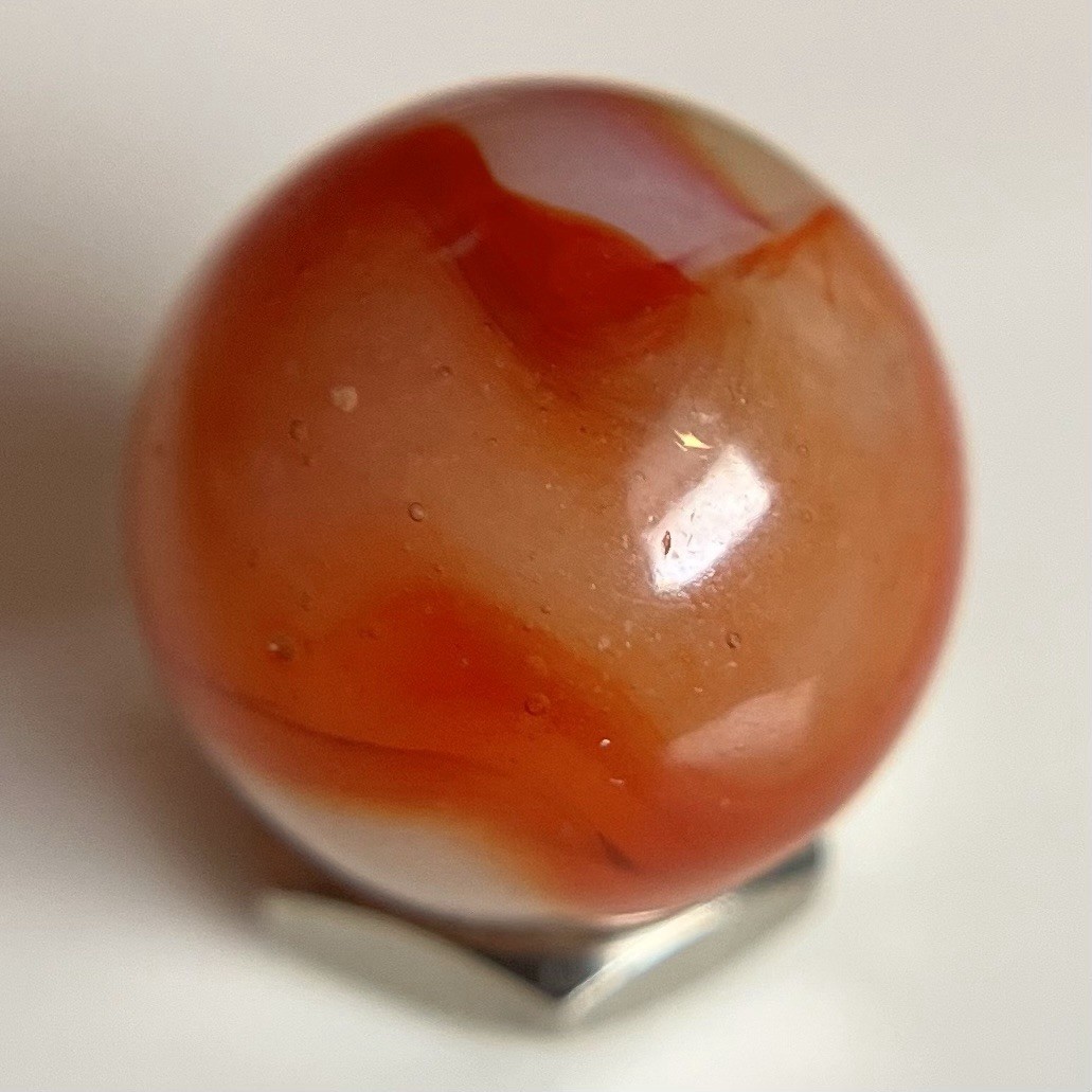 💥 HTF Vintage Marbles Peltier Akro Kokomo Opal Ribbon and Patch Marble .61”