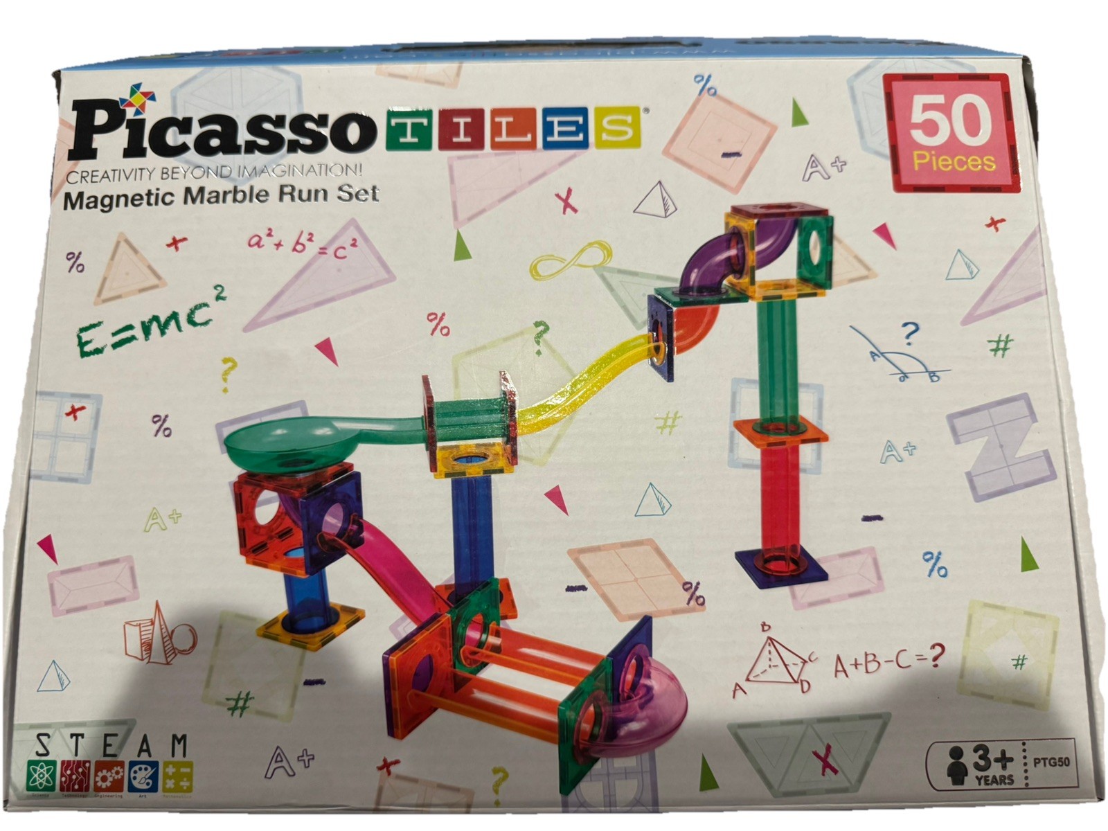 Picasso Tiles 50 Piece Magnetic Marble Run Set – Used