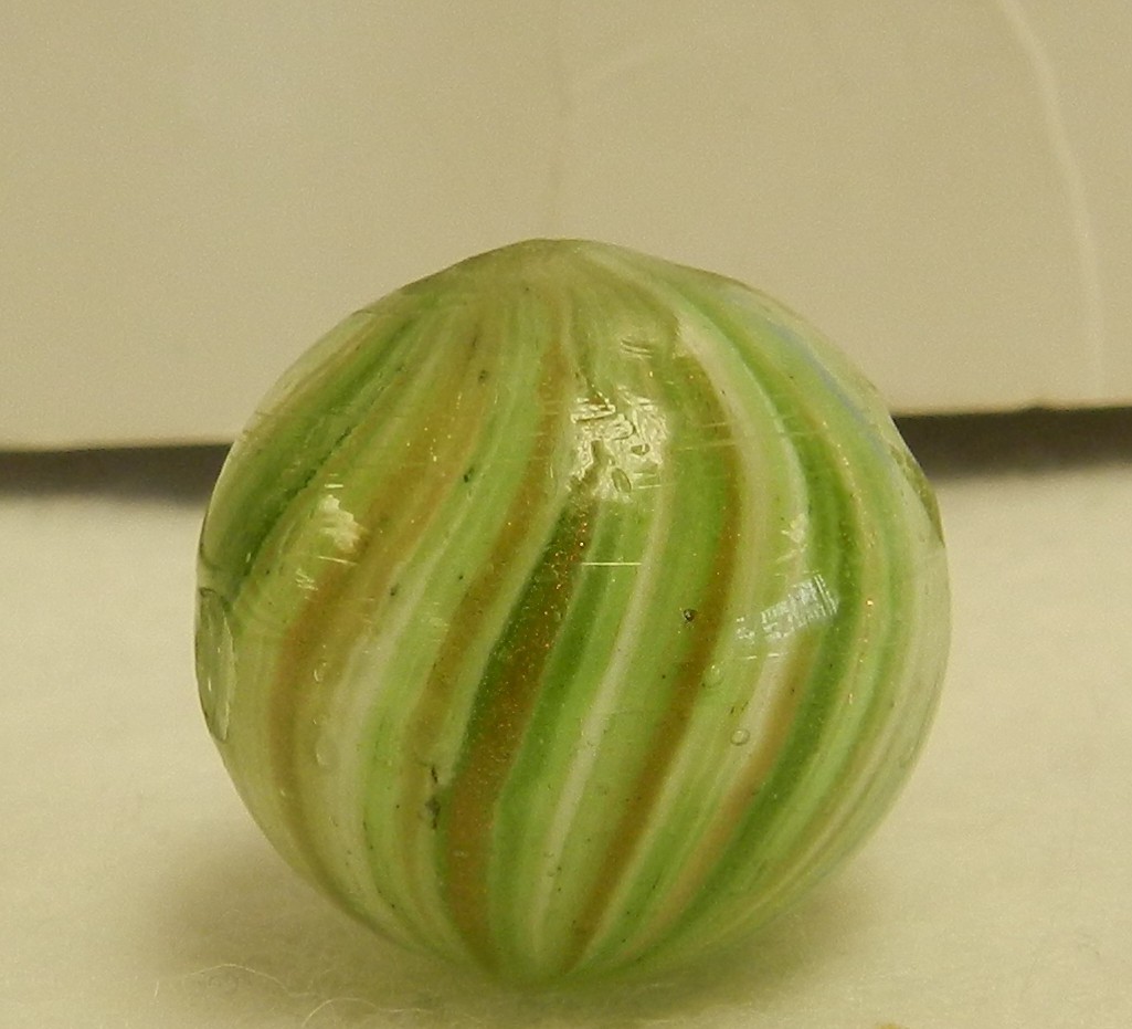 #20295m Vintage German Handmade Onionskin Lutz Marble .78 Inches
