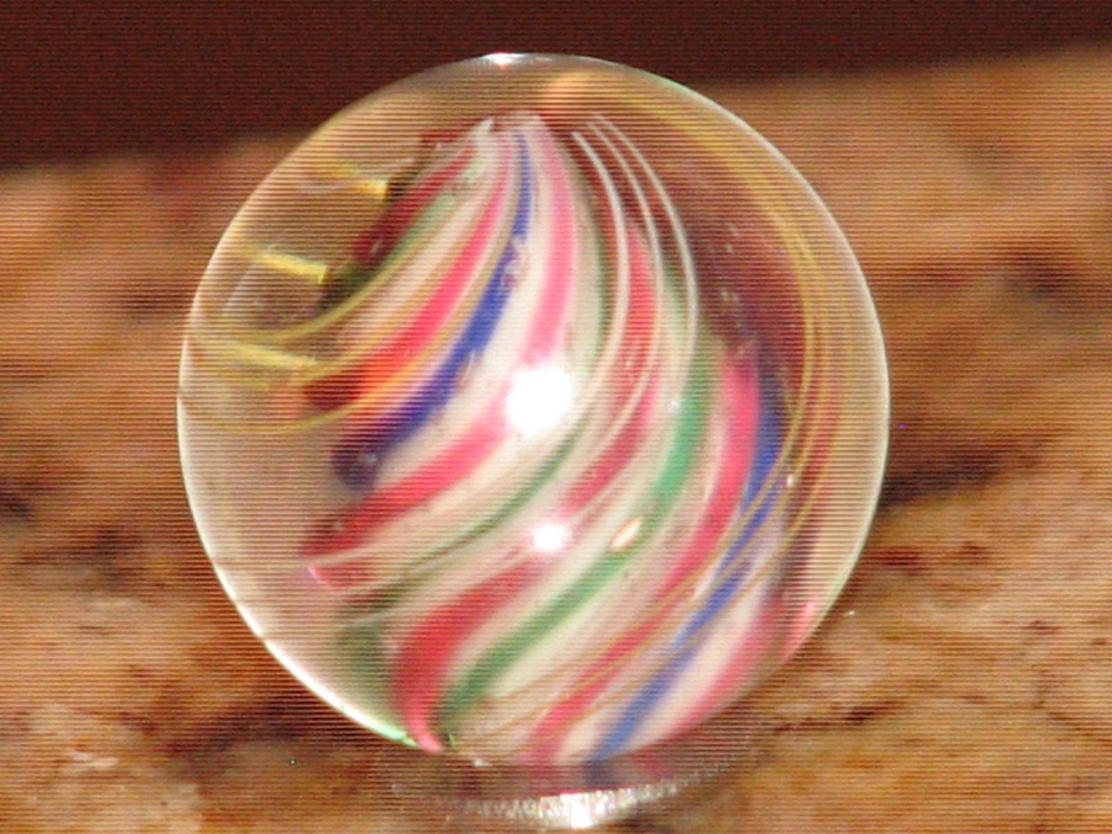 .688 inch dia. Antique German swirl marble