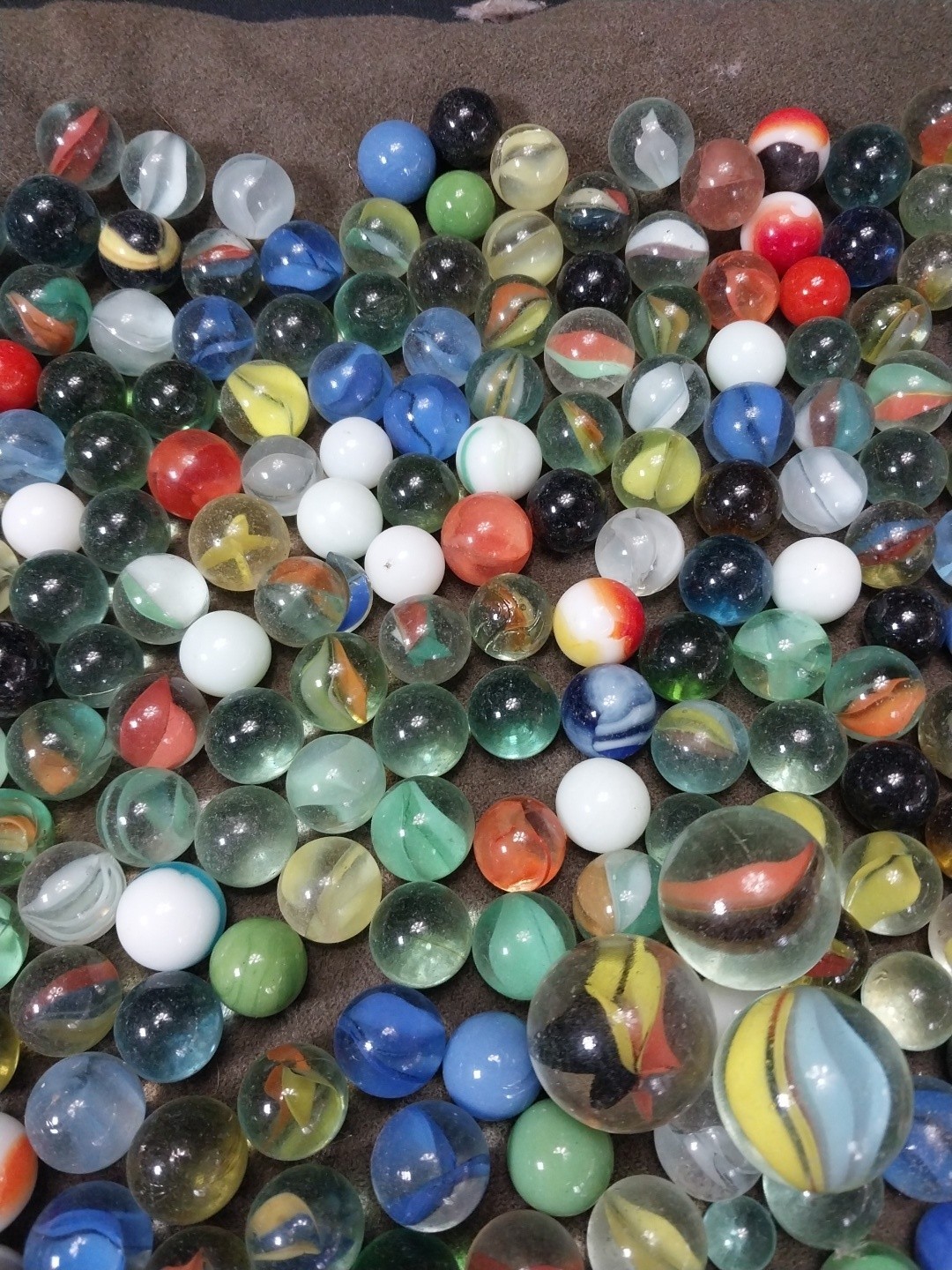 Vintage Glass Marbles Bulk Wholesale Lot Close To 5 Lbs. 3 Large ! LOOK- WOW