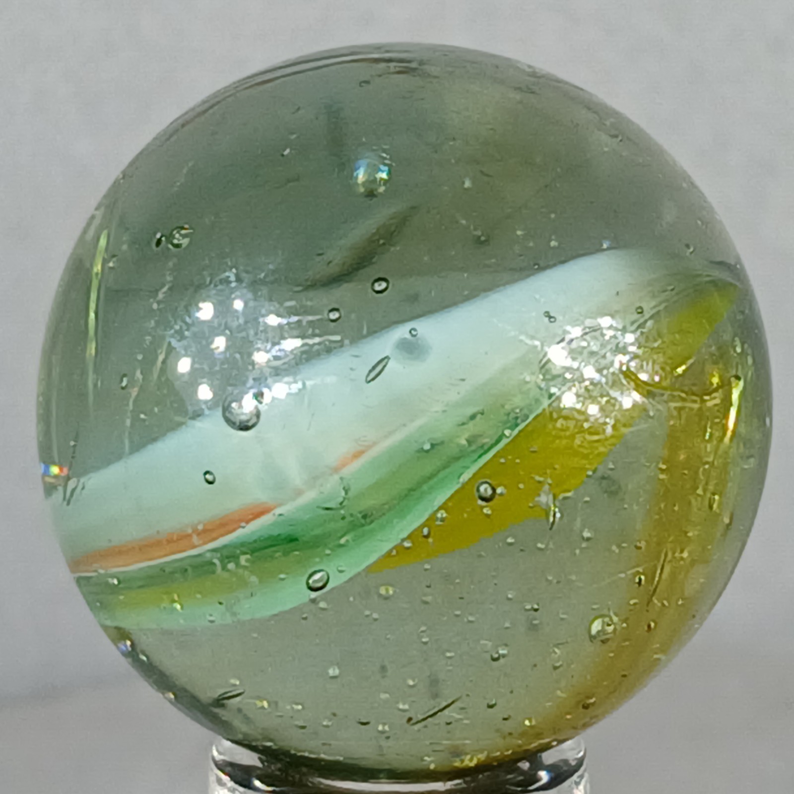 Large Vintage Tri-Color Hybrid Cat’s Eye Marble .94 Inches Near-Mint Condition