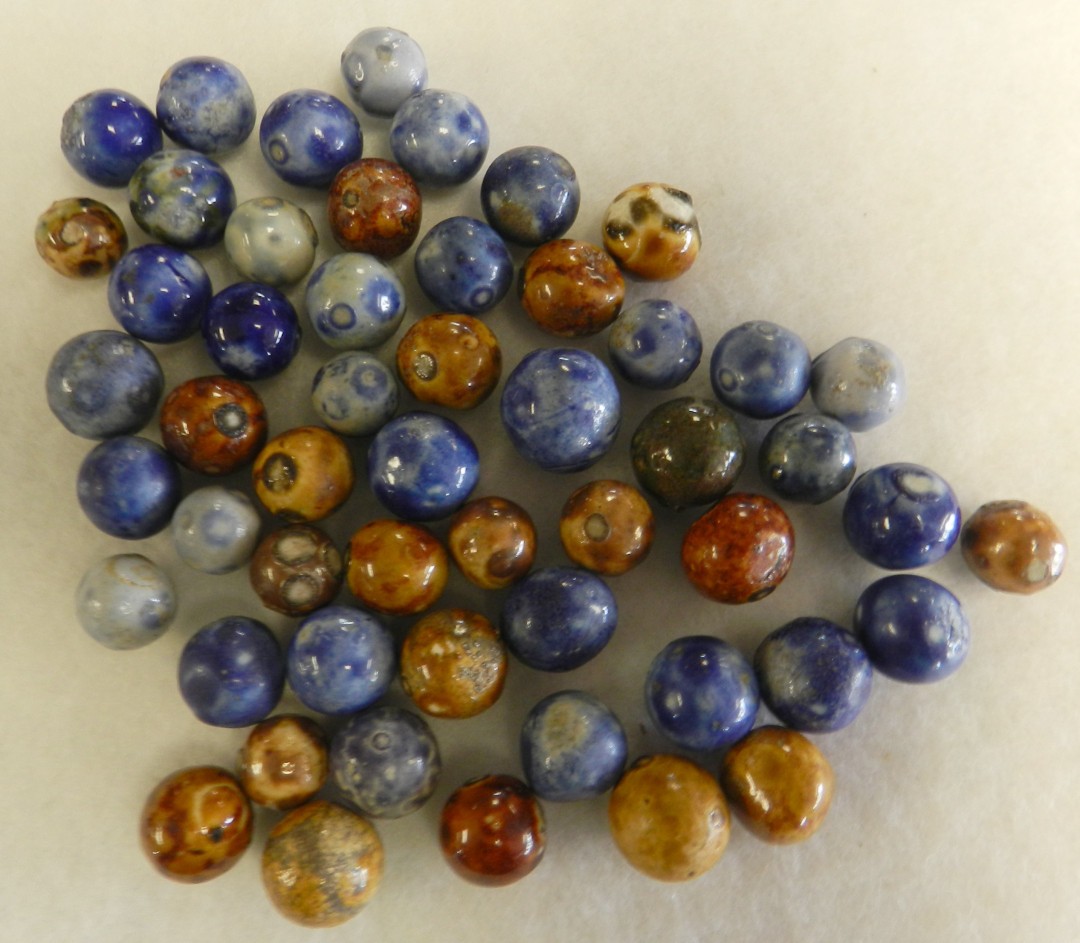 #20873m Vintage Group of 50 Small Sized Bennington Marbles .41 to .57 Inches