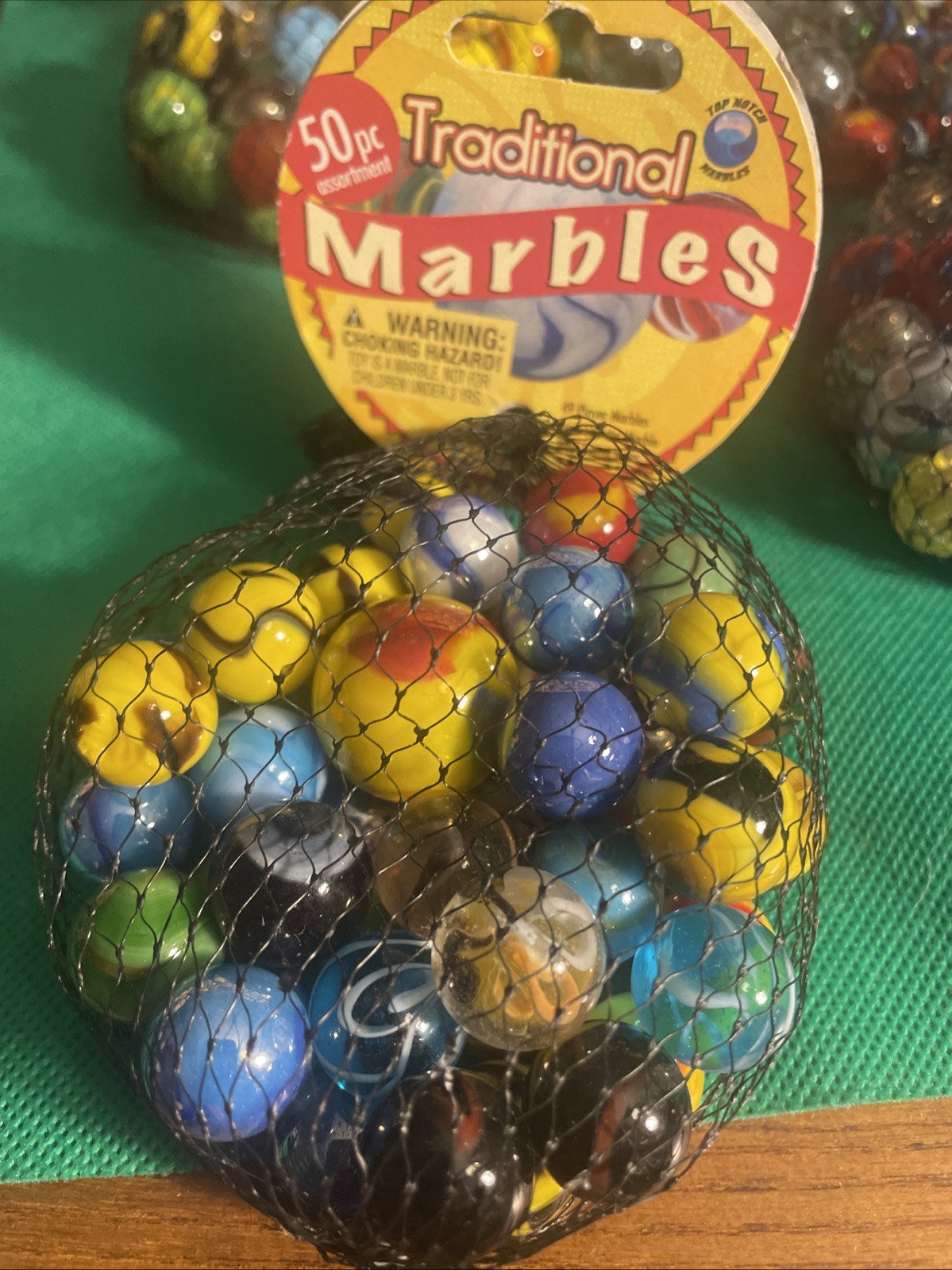 50 Piece Traditional Marbles 49 Plus 1 Shooter 100% Glass 5 Bags