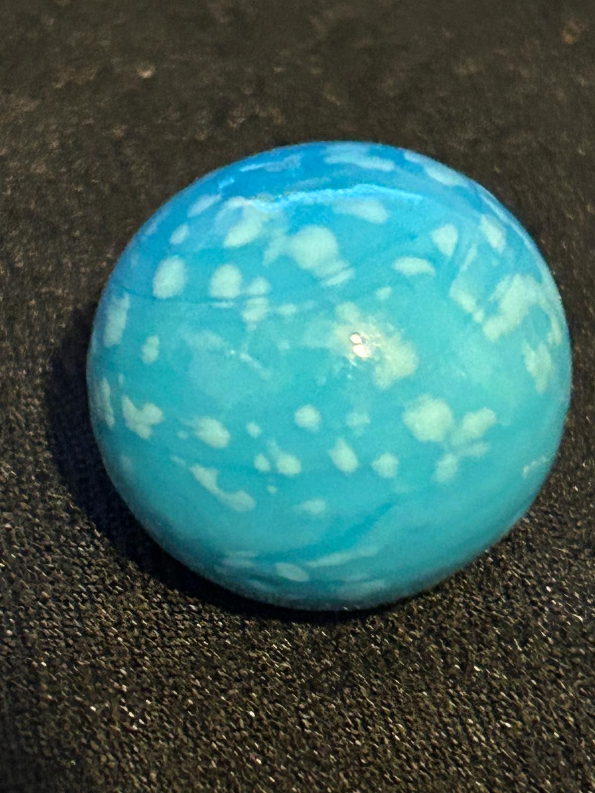 VintageMarbles Lot of 3 | Blue Swirl, Green Ribbon, Clear Core (1) 3/4″ (2) 1/2″