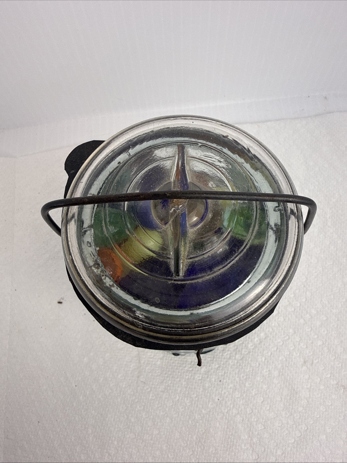 Pint Jar Full of Vintage Marbles in Antique Atlas E-Z Seal , Wire Bail, And Seal