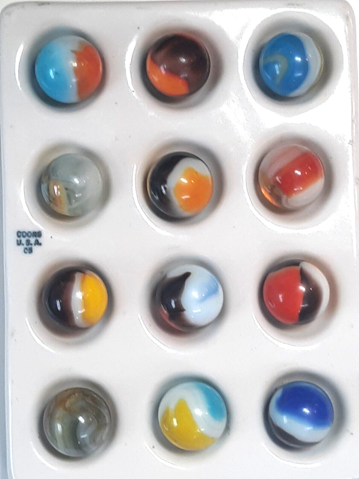 Twelve Wet Mint Vintage Vitro Agate Patches, Collector Marbles #7