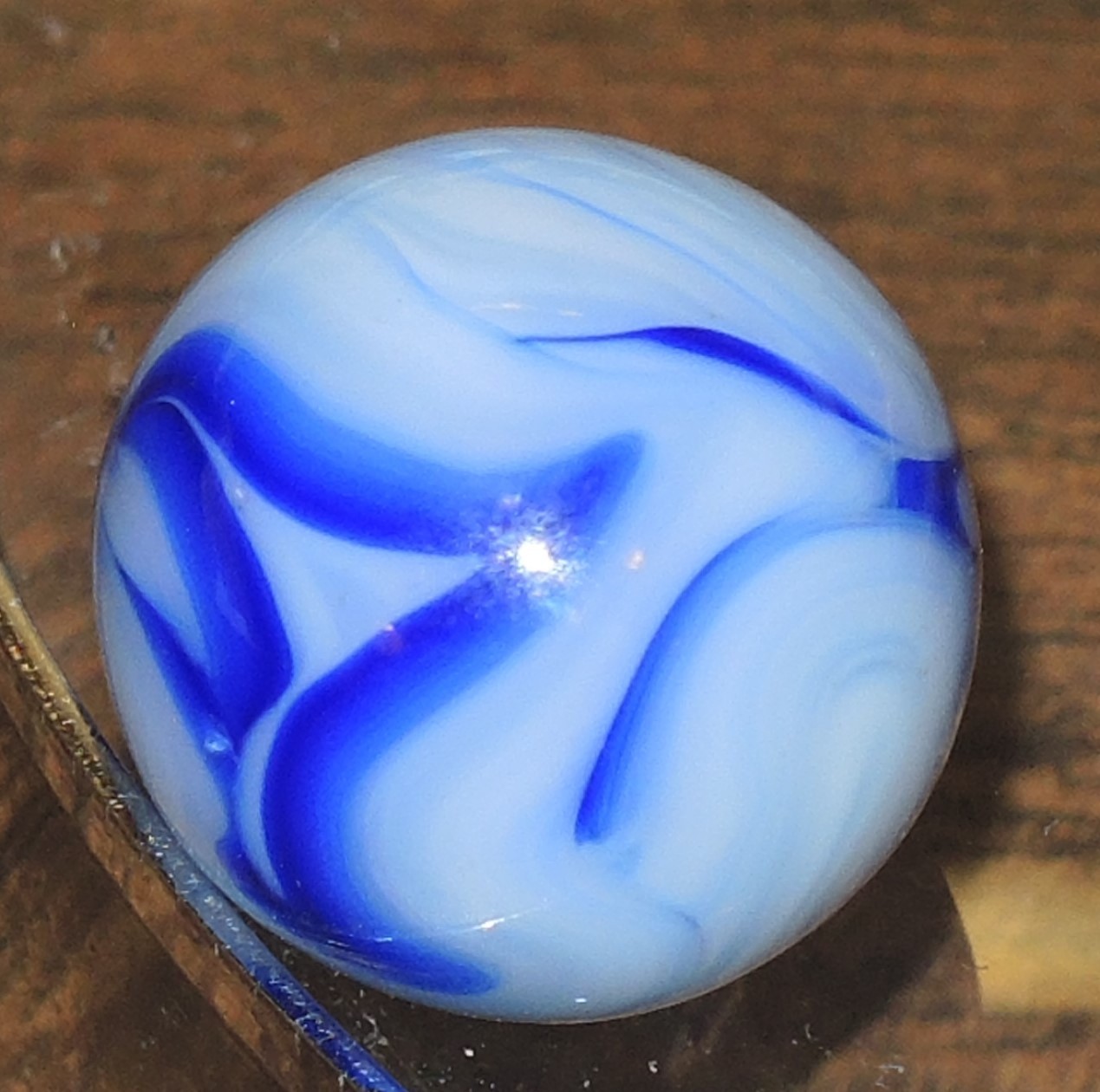 17/32” Killer Busy Ravenswood Blue Raven Flames & Swirls Marble
