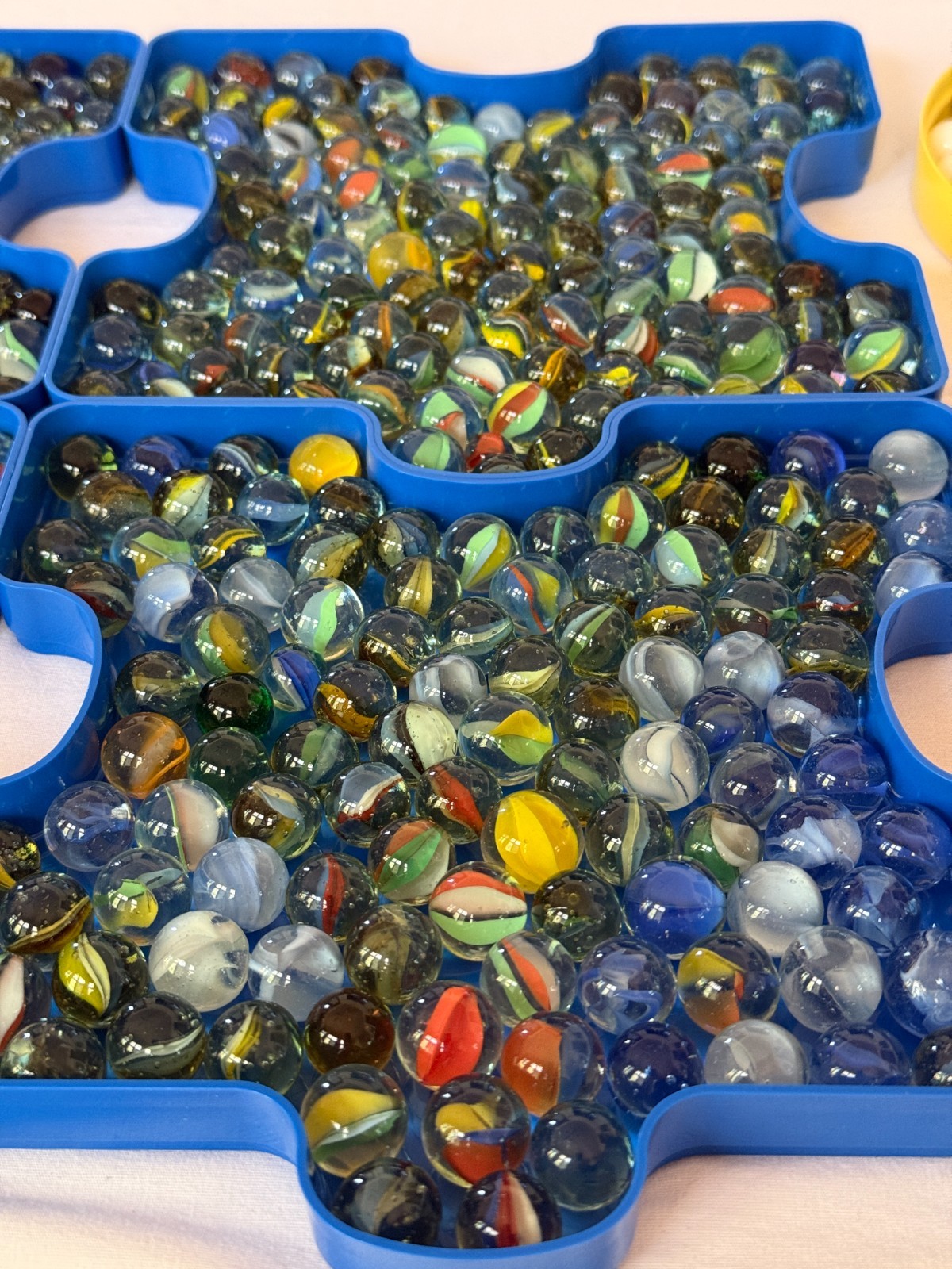 Vintage Glass Marble Lot 700+ Cats Eye Clearie Shooter Bulk Mixed Color