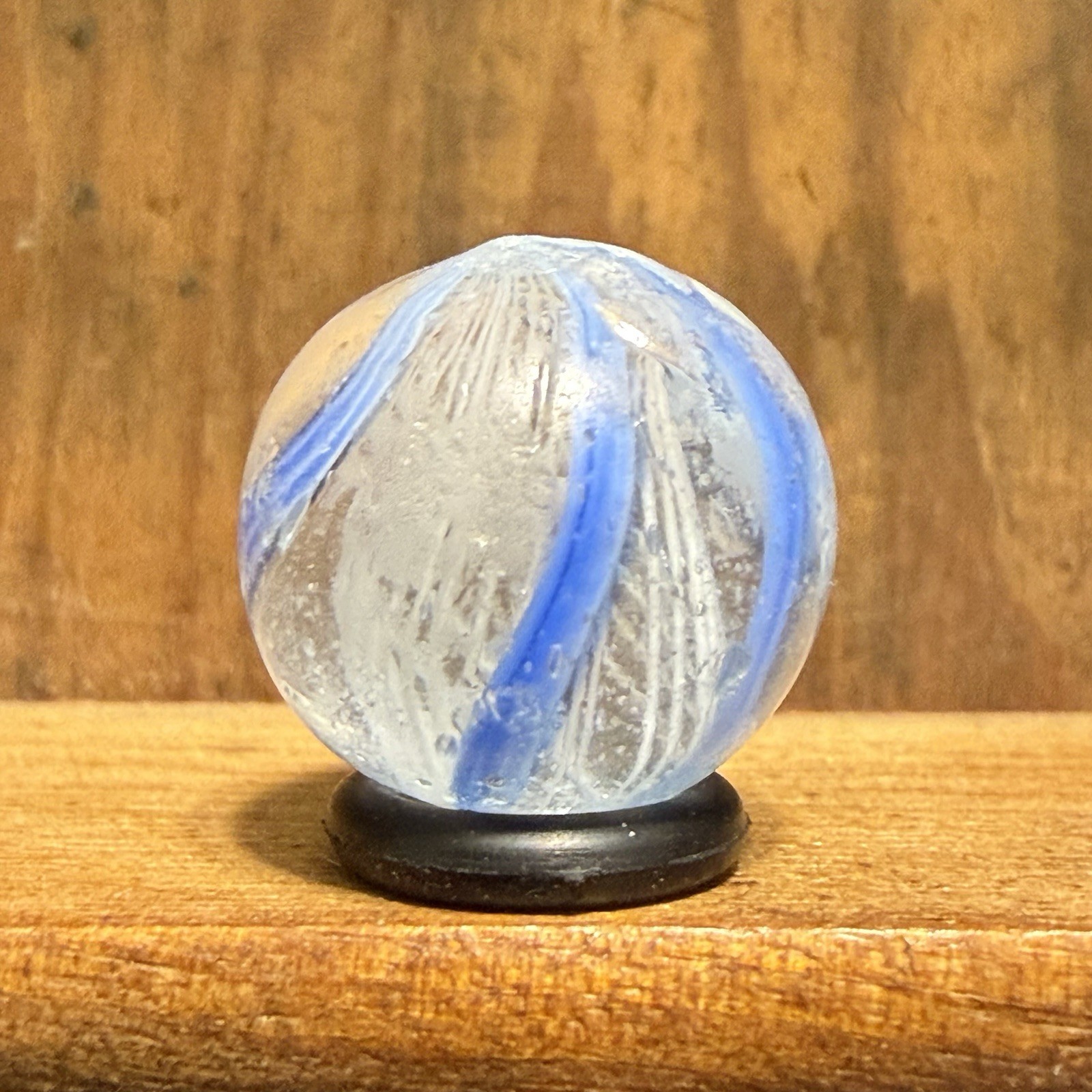 Antique German Handmade Latticinio Core Swirl Marble 9/16” Near Mint | 290