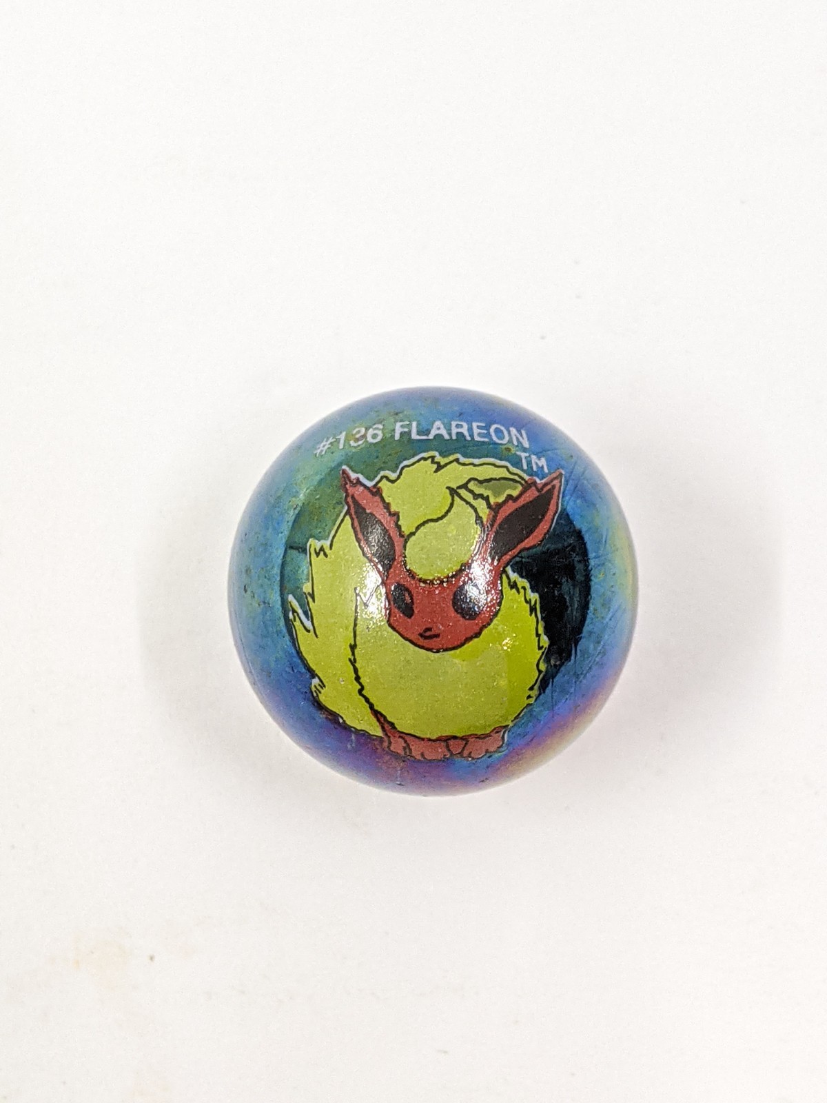 Pokemon Flareon 136 Collector Marble Vintage Holographic Holo Glass Toy Biz 2000