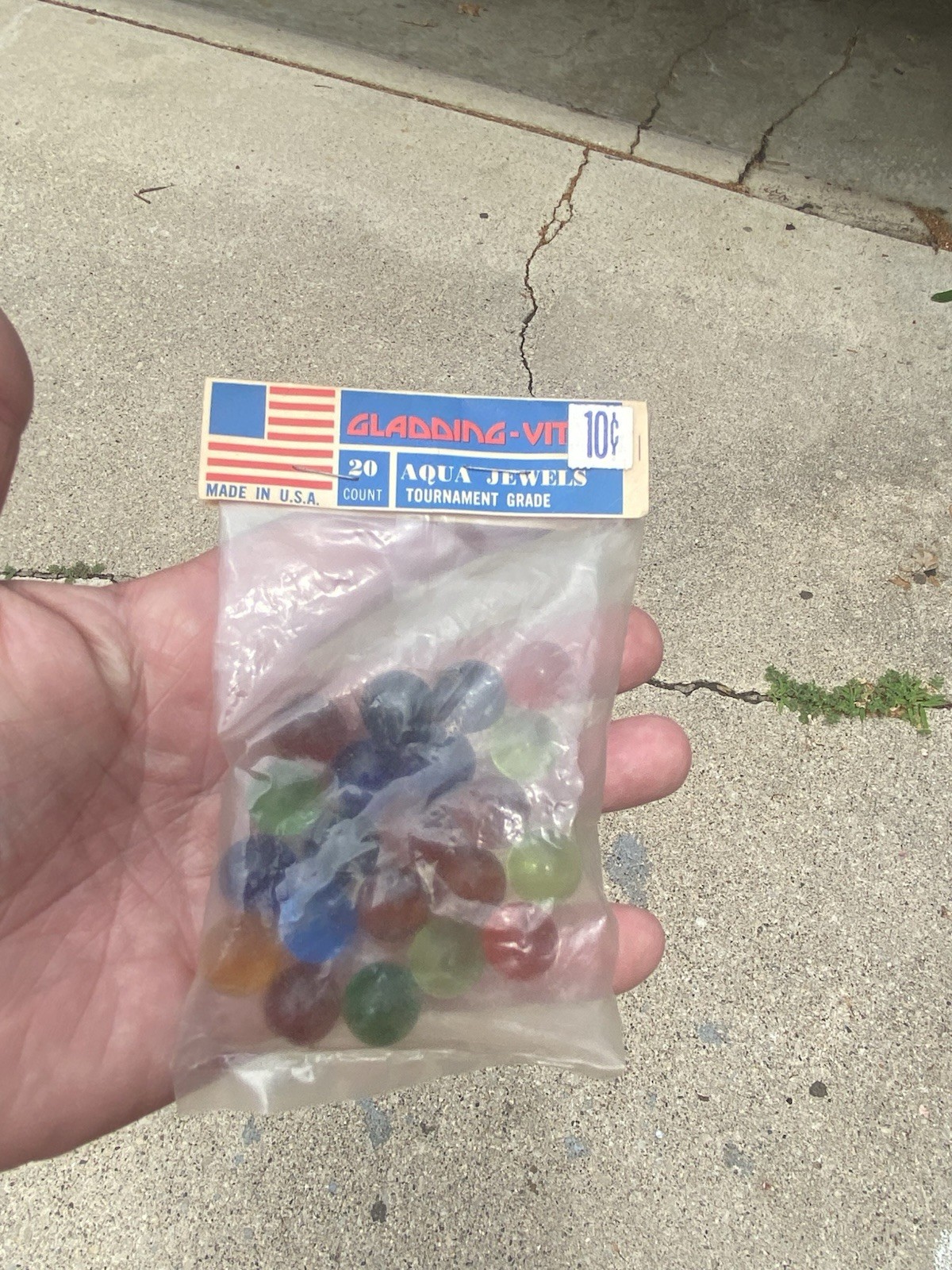GLADDING-VITO Marbles ORIGINAL BAG 20 Marbles VINTAGE MARBLES Aqua Jewels USA