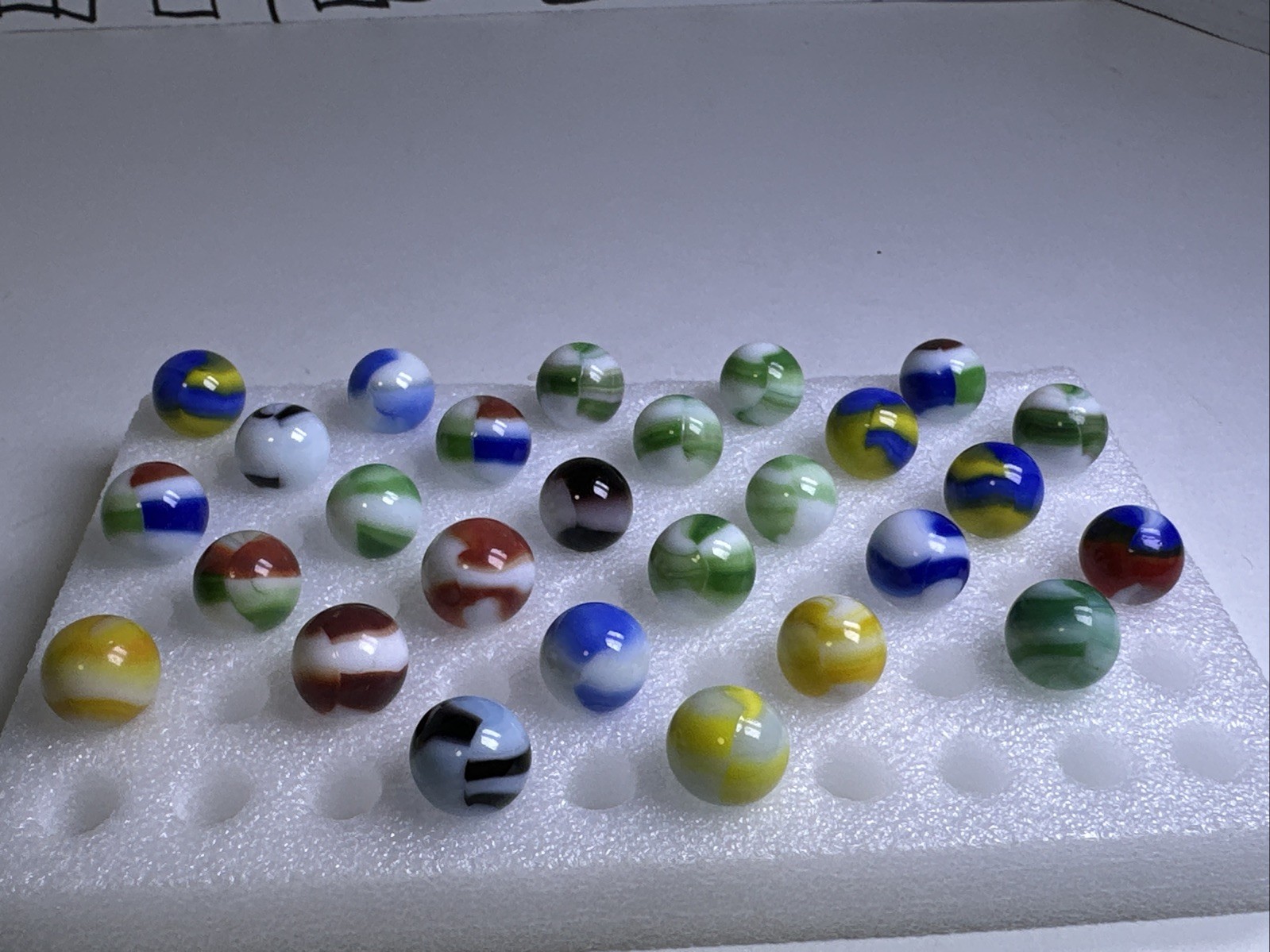 334 Lot Of 27 Vintage Marble King Rainbo Marbles!