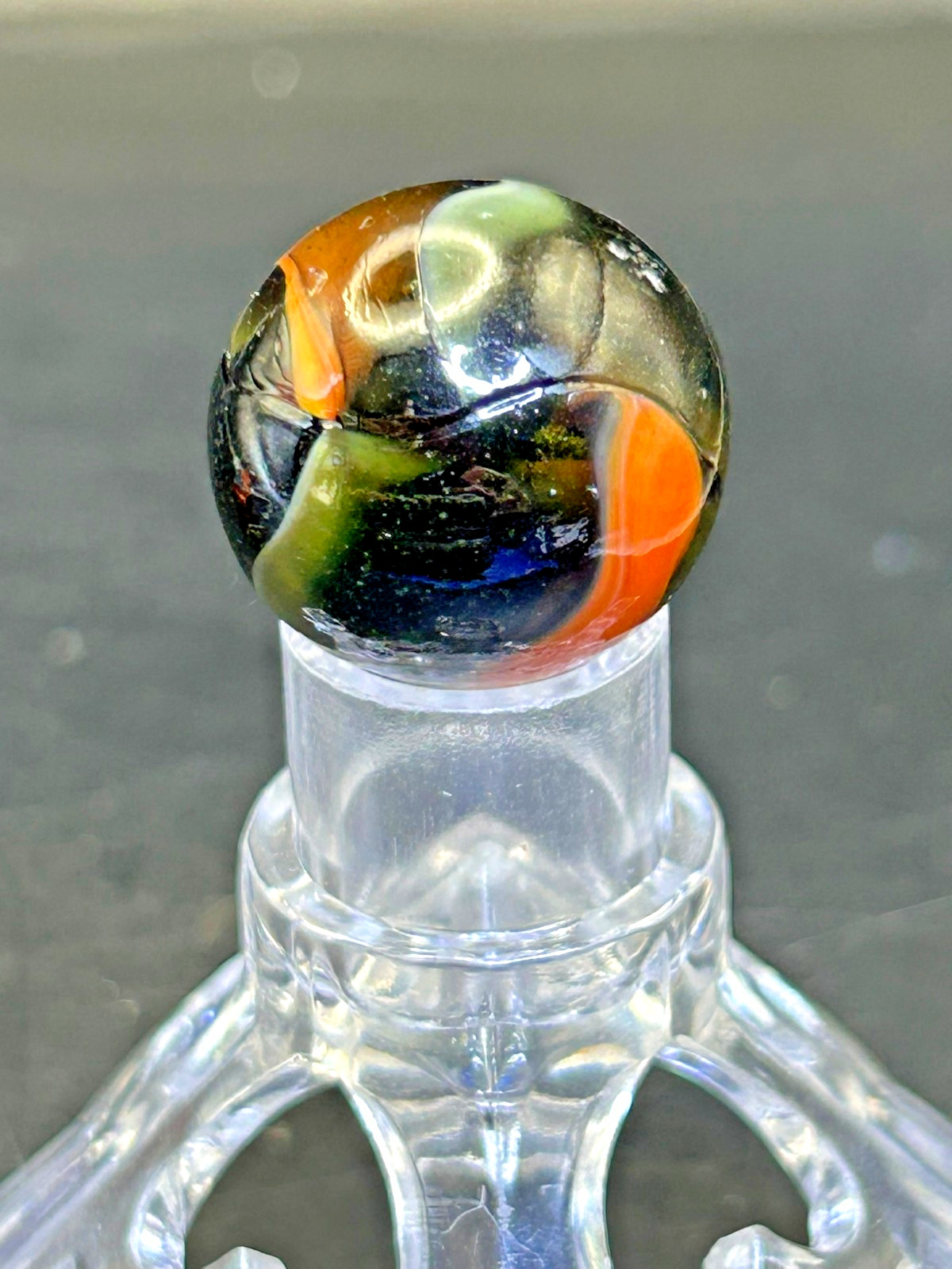 Peltier NLR Double Ingot Marble, Green Base/Oxblood-Orange, .77″, Mint-, P33