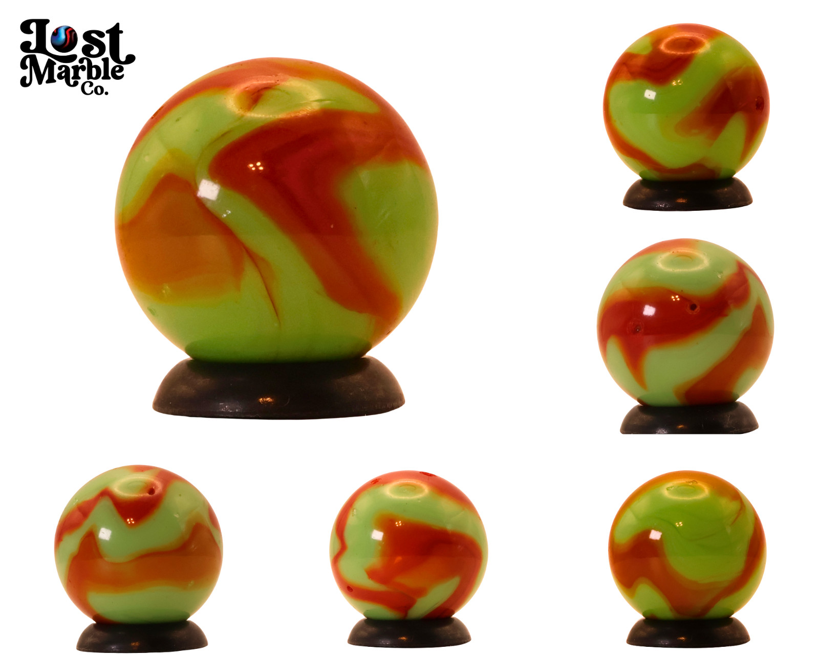 16.5mm Peltier Glass Co. NLR Flaming Dragon Marble NM+