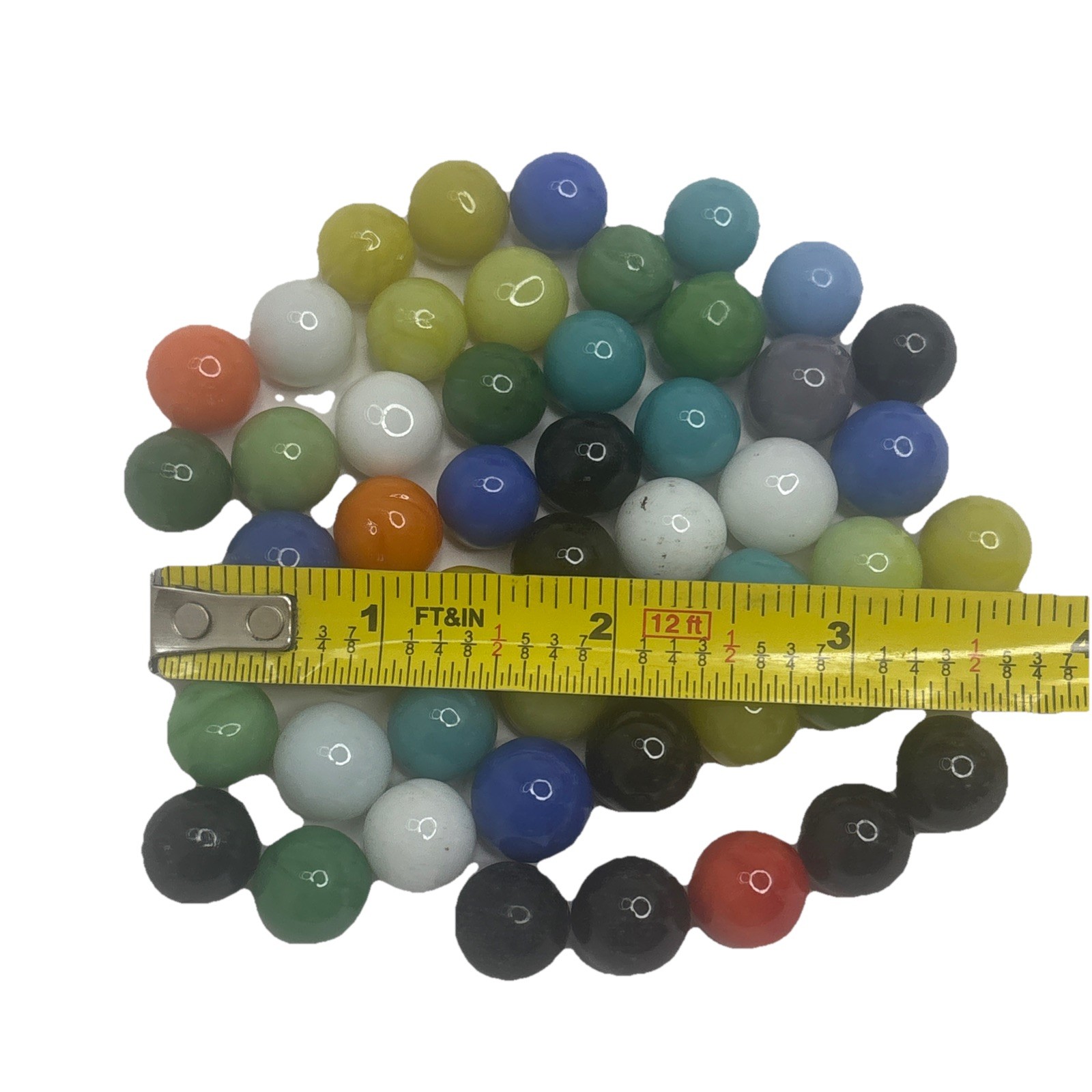 Vintage Bright Color Glass Marbles Lot of 50 Peewee Size W