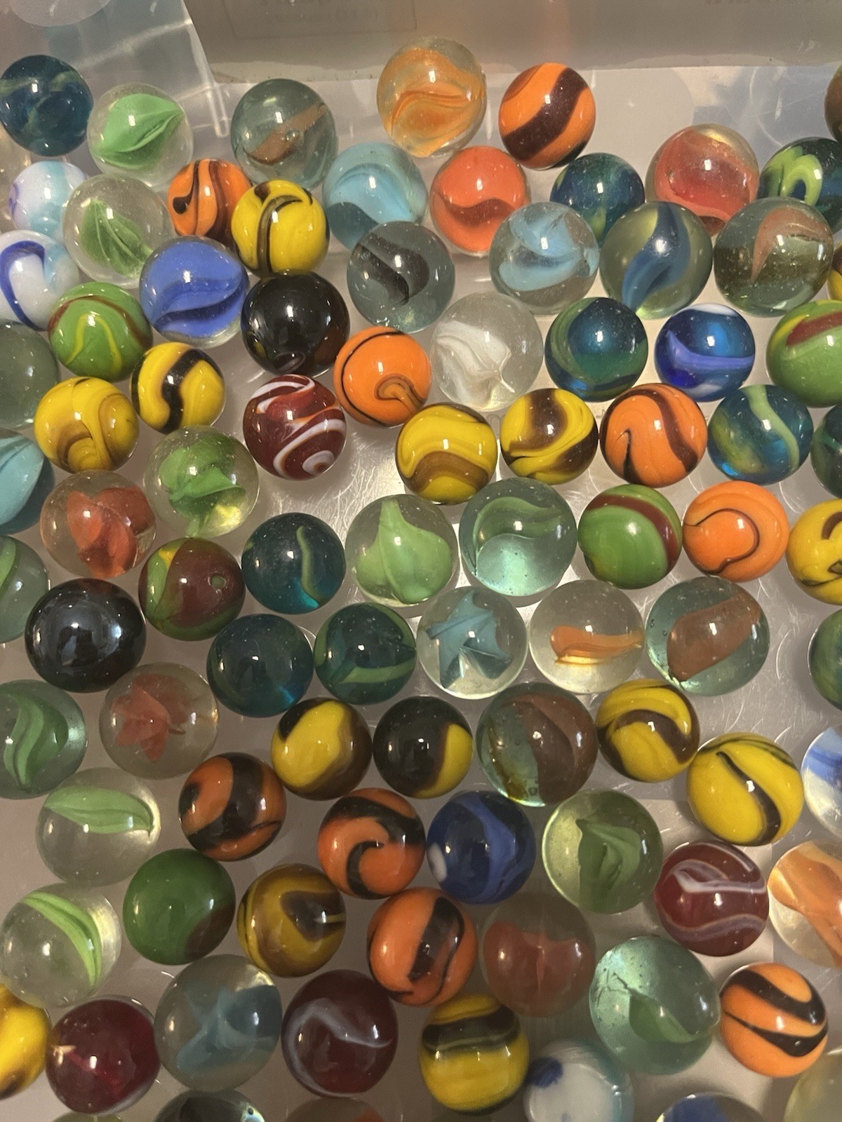 Lot of 265 Vintage Marbles Various Sizes and Styles Mixed Lot