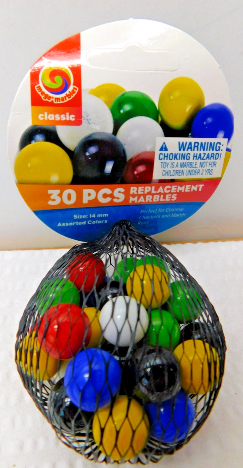 30 Pcs Bag Replacement Game Marbles-14mm Six Colors Of 5 , Chinese Checkers