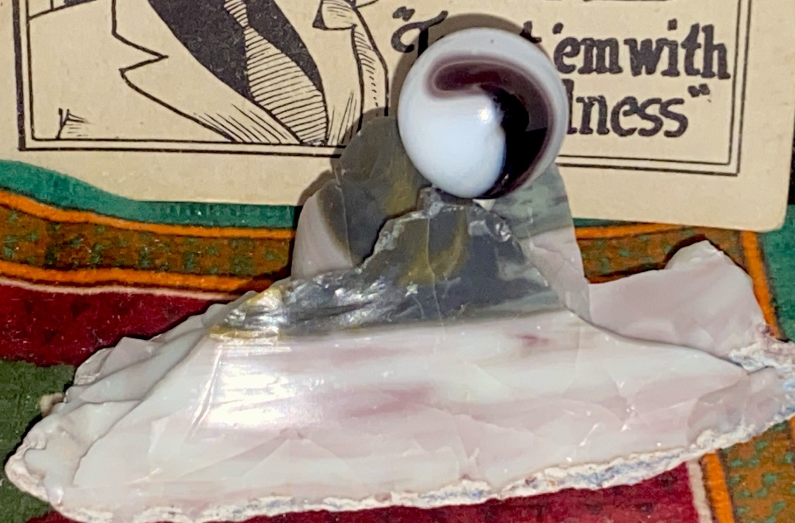 😎Vintage Akro“Prize”Corkscrew Marble-Mint.76 W/Matching Dug Akro Cullet 1.6×3.5
