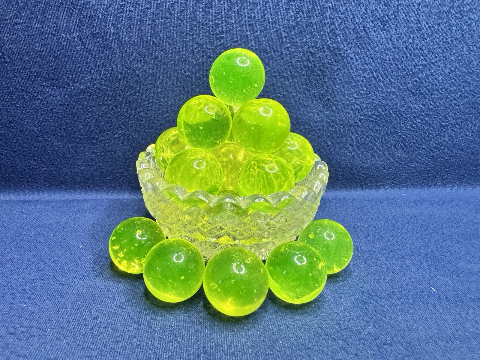 Uranium Glass Vaseline Playing Marble 20mm Glows In UV Hand Made Price For 1