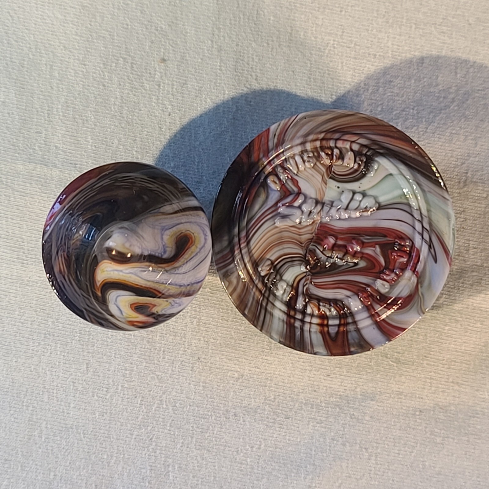 ANDY DAVIS, Glass Art Spinning Top & Base, Rainbow Run (?), #320O
