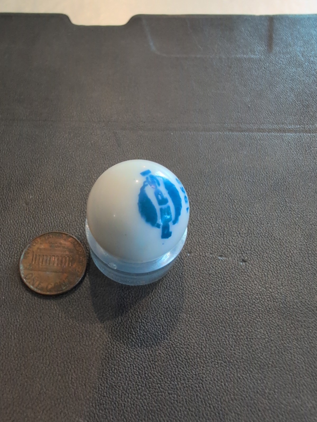 One Vintage 1962 Blue Pepsi Logo Promotional Pearl White Marble