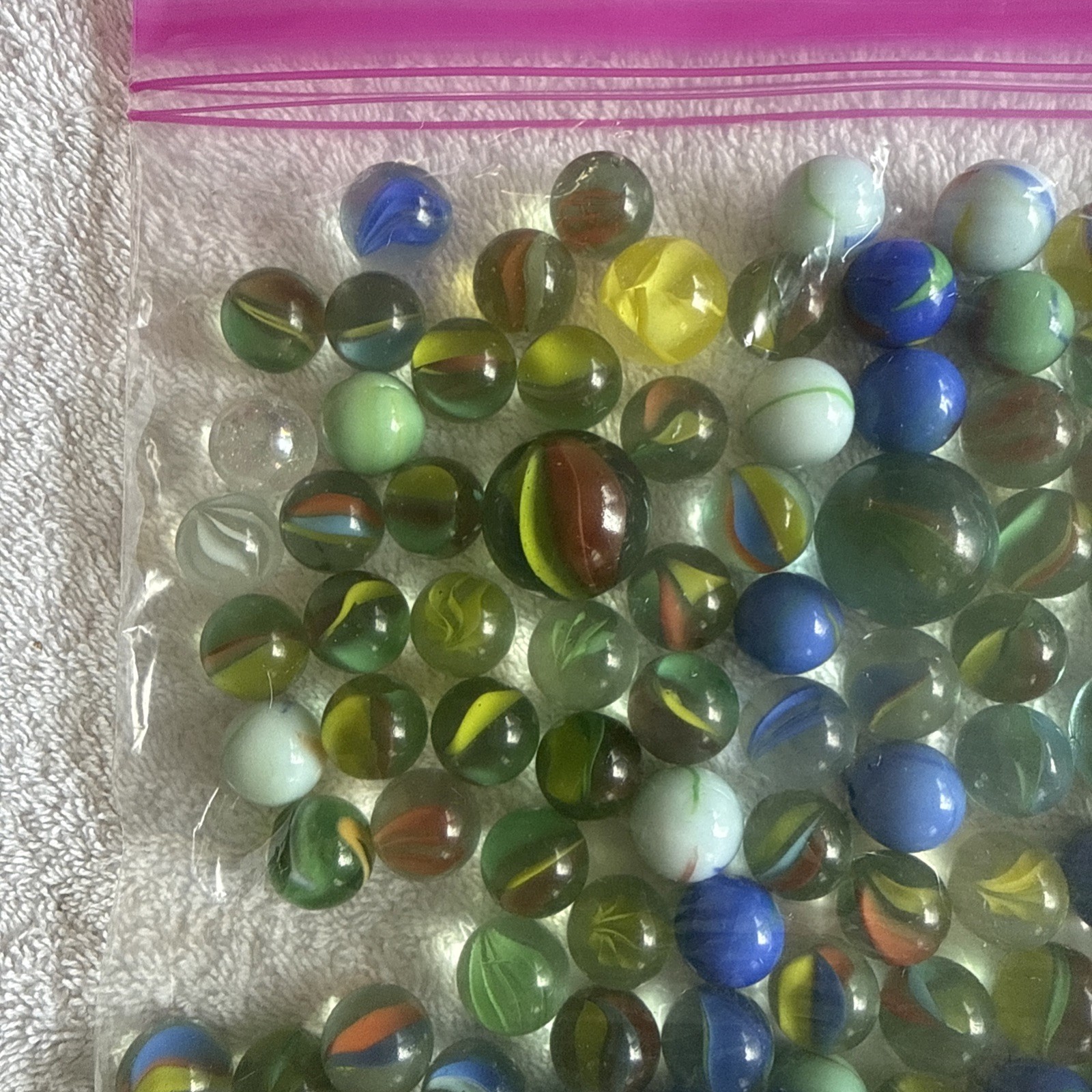 Lot of 265 Vintage Marbles Various Sizes and Styles Mixed Lot