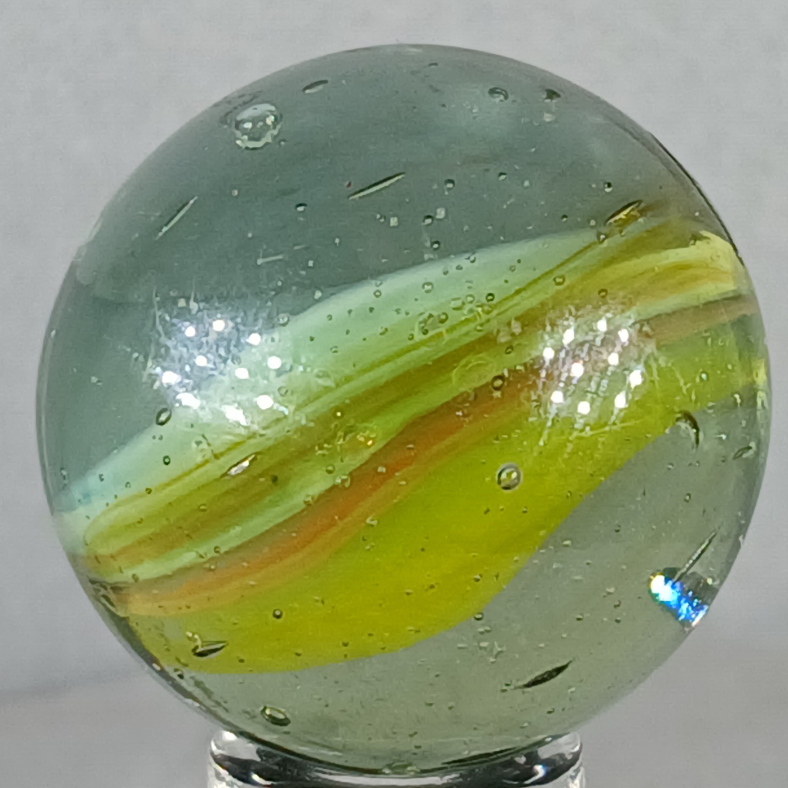 Large Vintage Tri-Color Hybrid Cat’s Eye Marble .94 Inches Near-Mint Condition