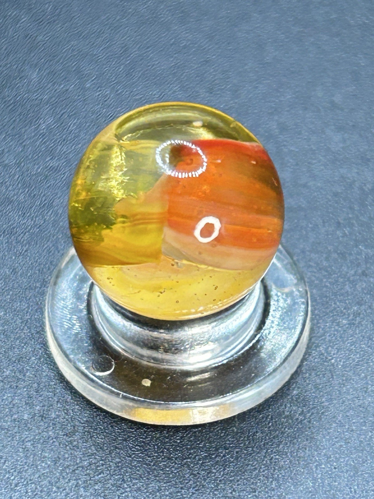 Vintage Peltier National Line Rainbo Fruit Cocktail Or Sunset Marble 0.591”