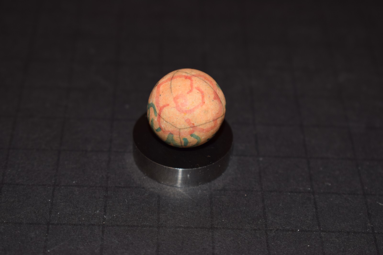 Antique Handmade Fired Glazed Clay 🌻Flowers🌺Toy Art Marble Size .765″=49/64″