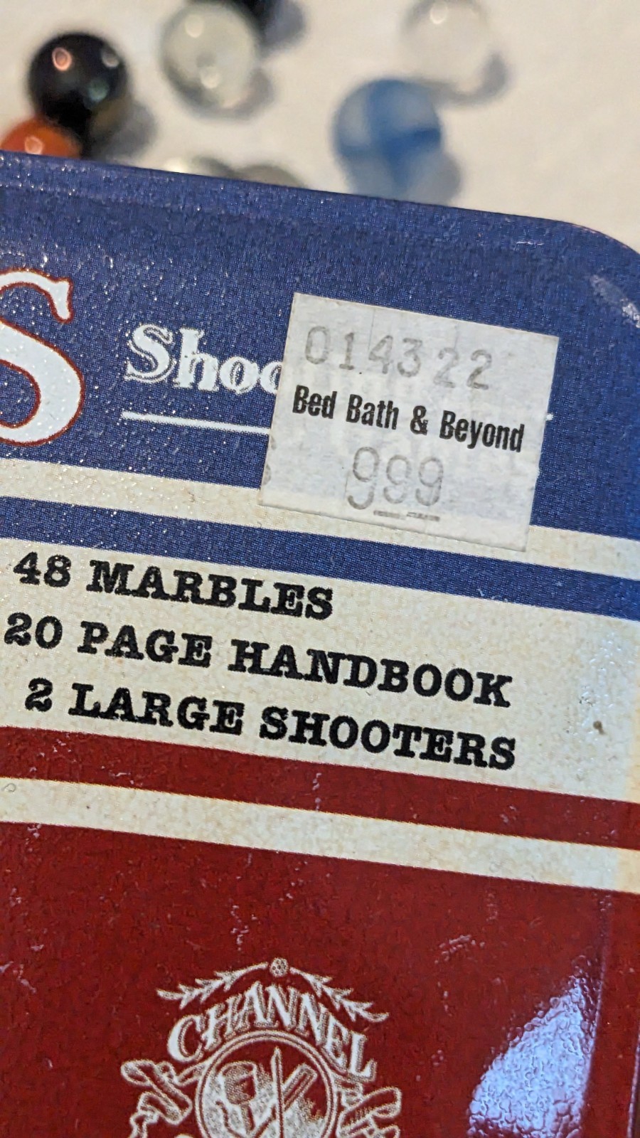 Lot of ~70 Marbles, 2 Shooters in Metal Box US Made Channel Craft