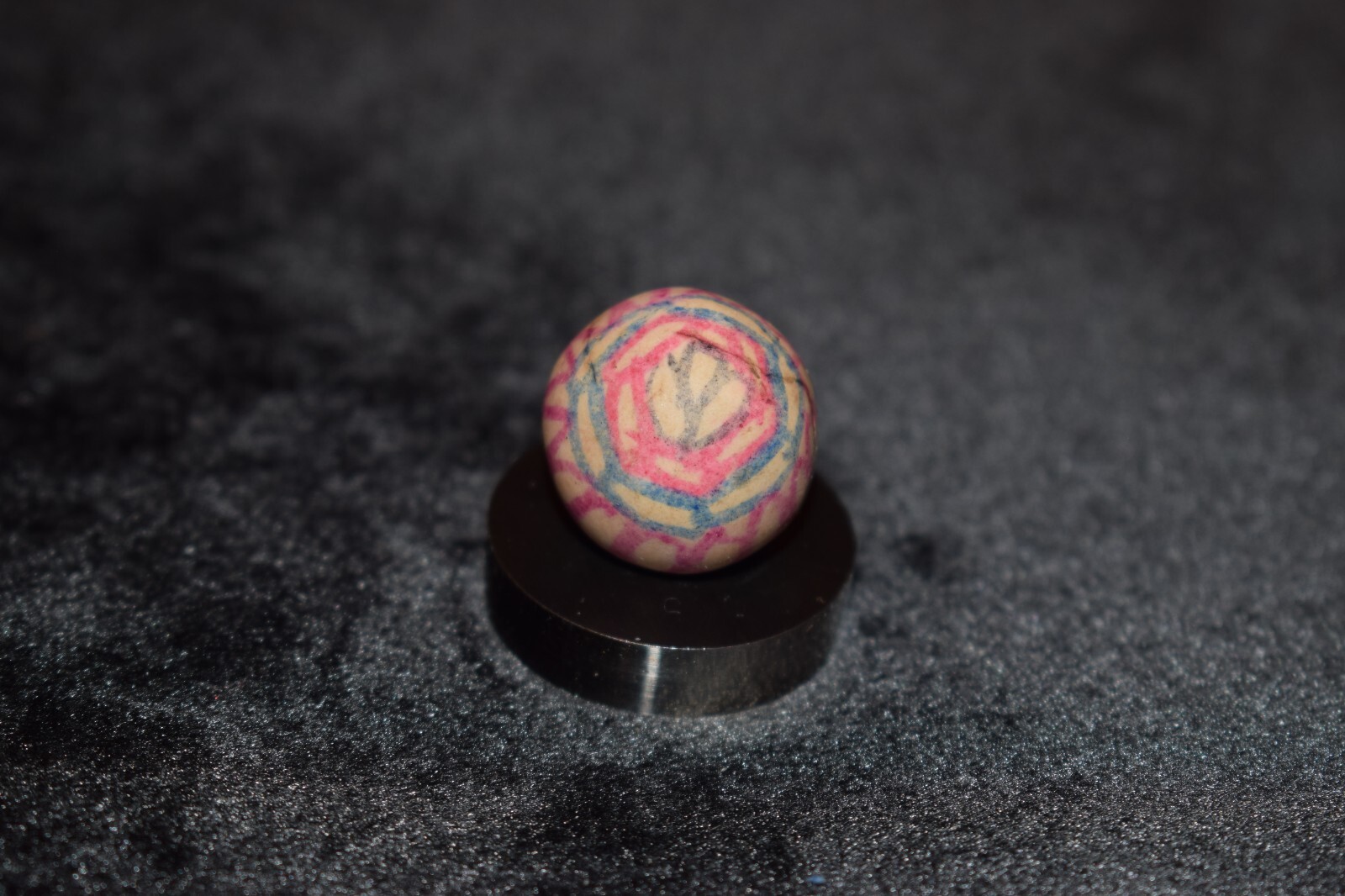 🐦➖⏩ Antique Hand Painted, Fired Clay Web Style Art Marble Size .750″=3/4″