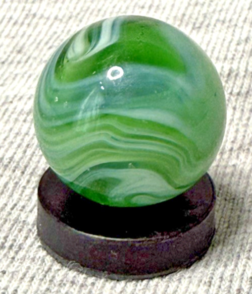 Vintage Marble – Busy Swirl – Emerald Green, White (with Hint of Blue?) 0.62″