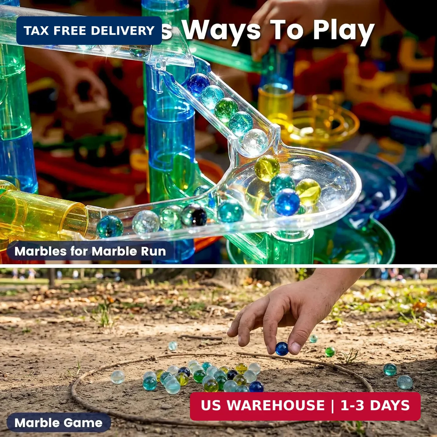 POPLAY 50 PCS Beautiful Player Marbles Bulk for Marble Games,Multiple Colors(1 W