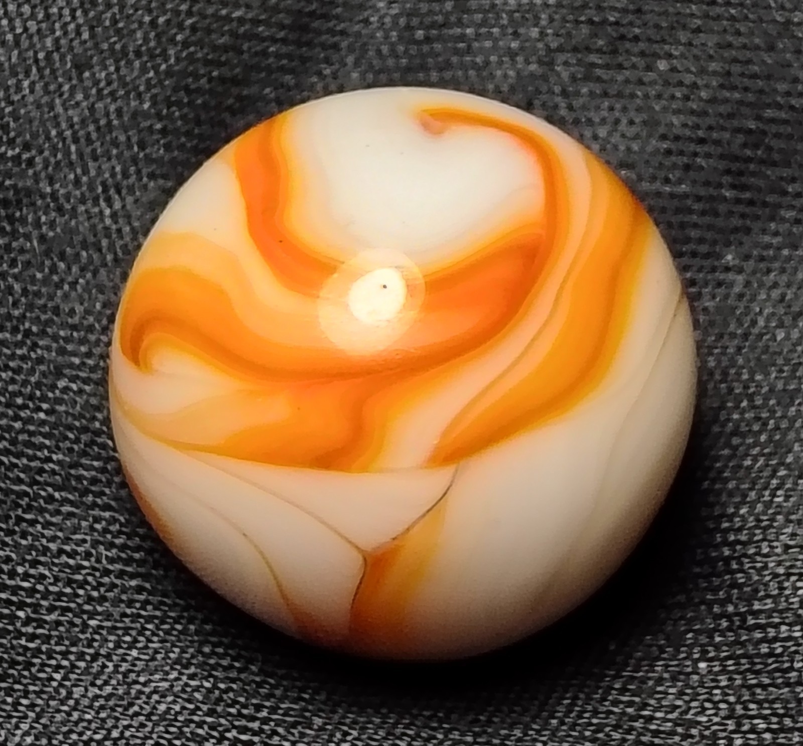 Vintage Alley Agate 0.63″ Marble Copper Brown Swirl Busy Detail NM!