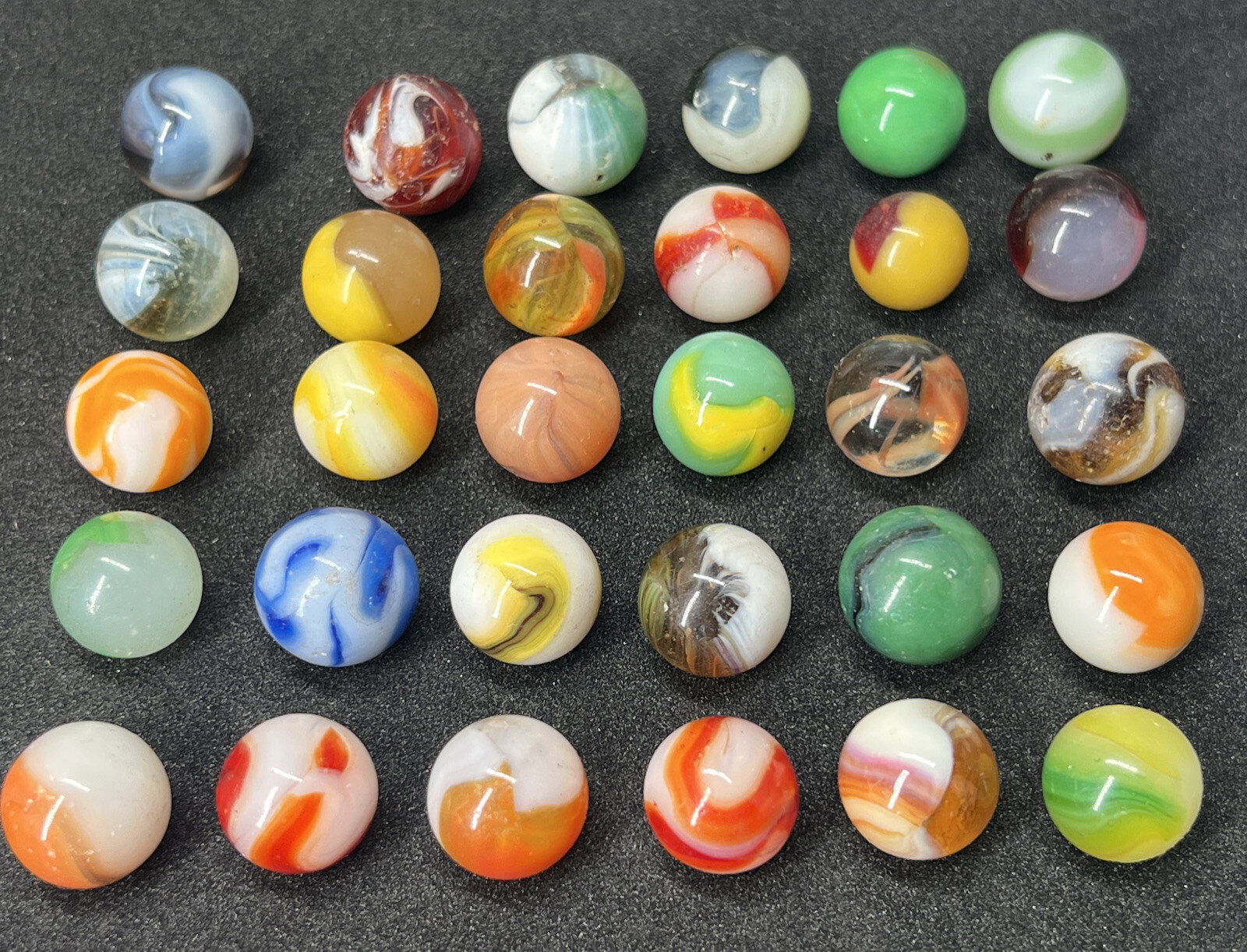 Vintage Akro Agate Peltier Christensen Glass Swirl Marble (30 Lot) Great Lot!