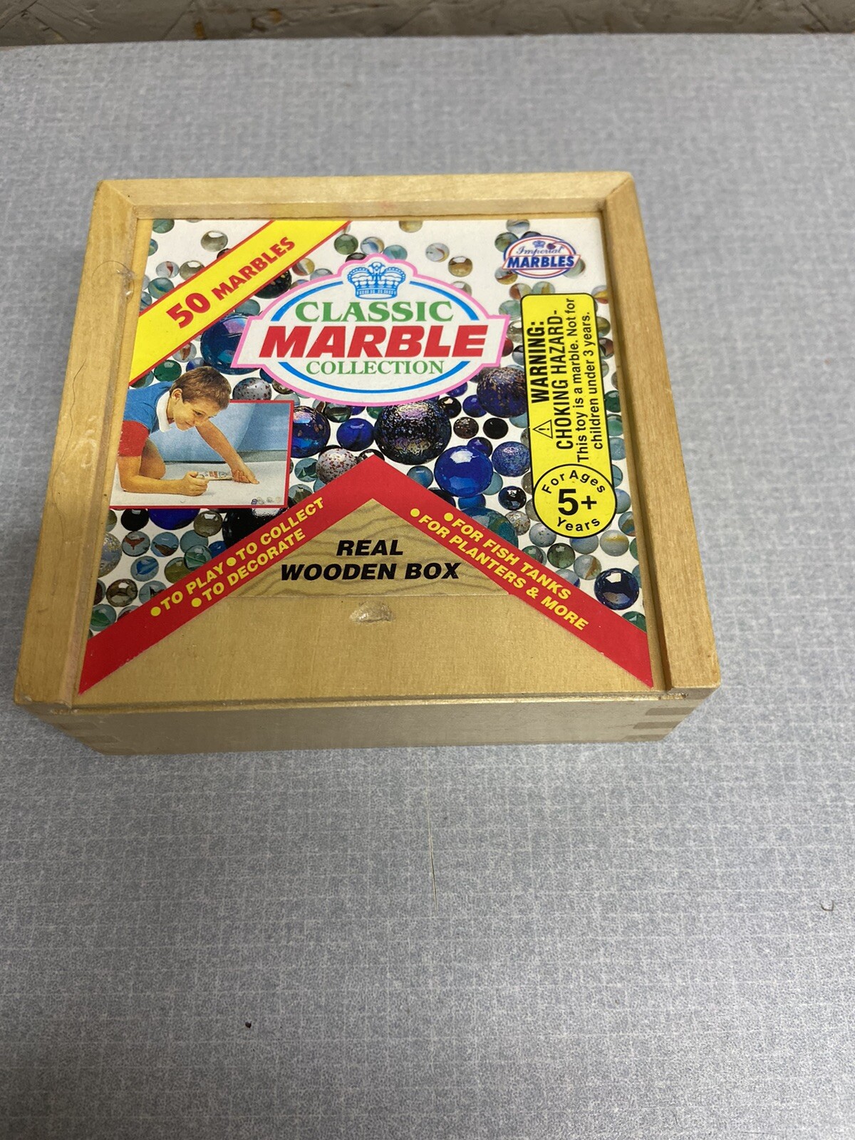Imperial Classic Marble Collection 50 Marbles Wood Box