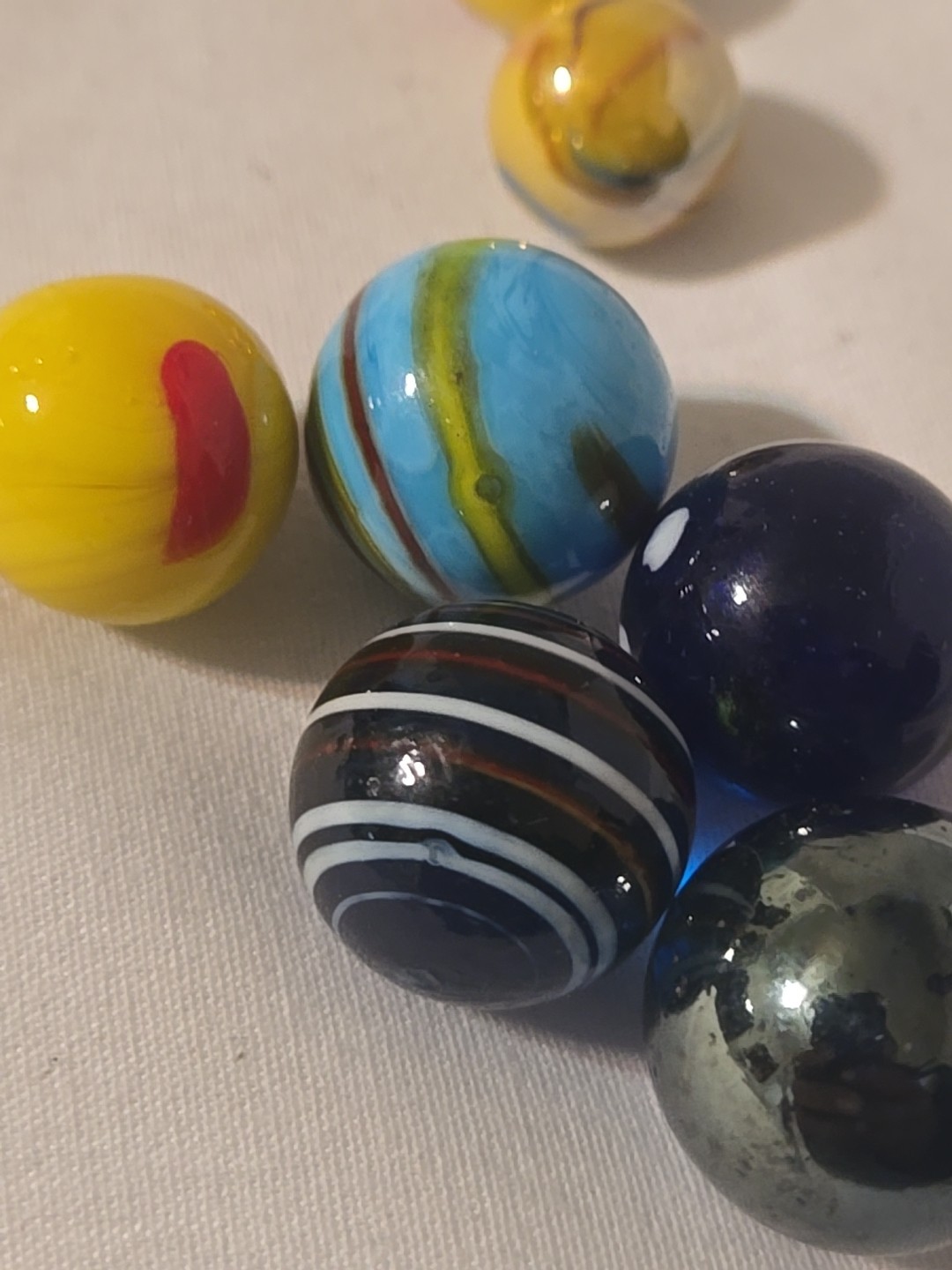 Unbranded Vintage Mixed Marbles Lot Of 7 Pcs Collectible Glass